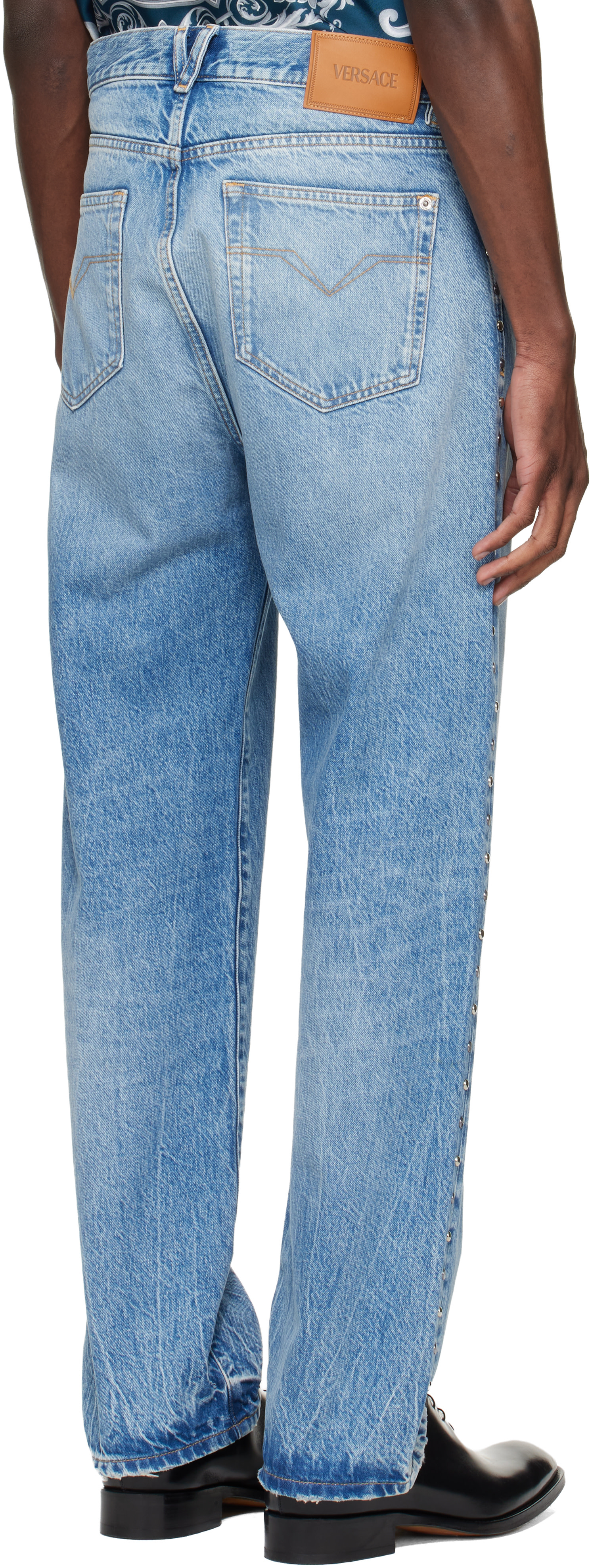 Versace - Jean bleu à clous