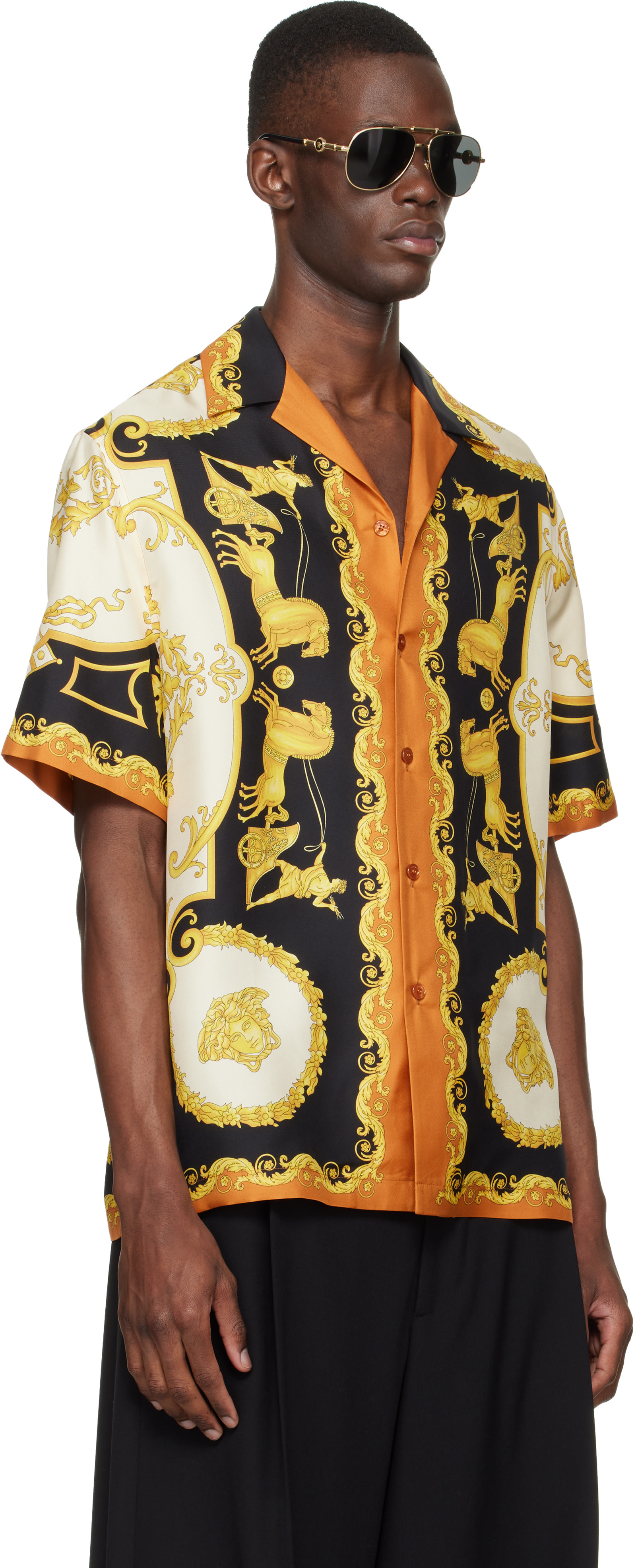 versace dress shirt men's Versace Silk Shirt