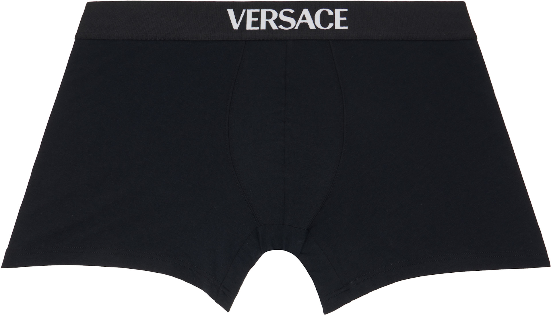 Versace - 블랙 코튼 저지 박서 브리프 세트