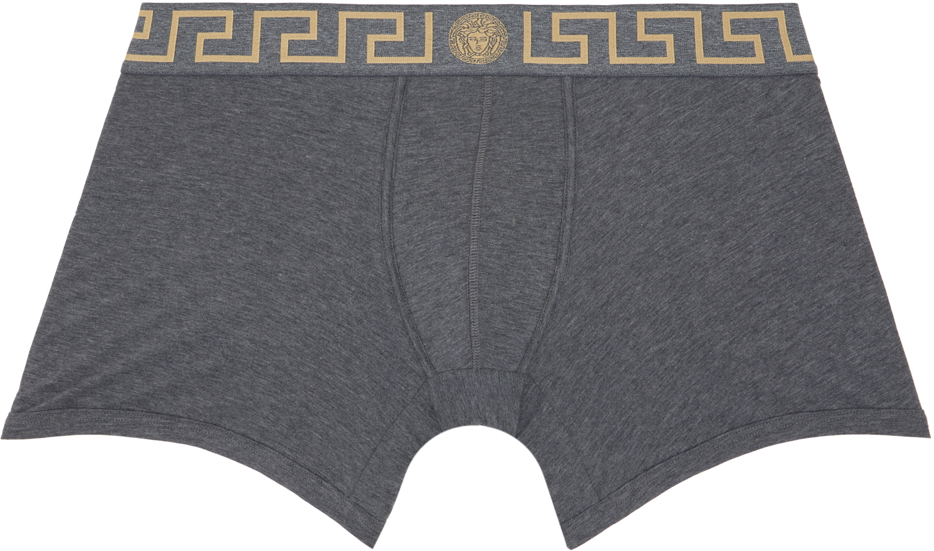 Versace - Boxer long gris en jersey de coton