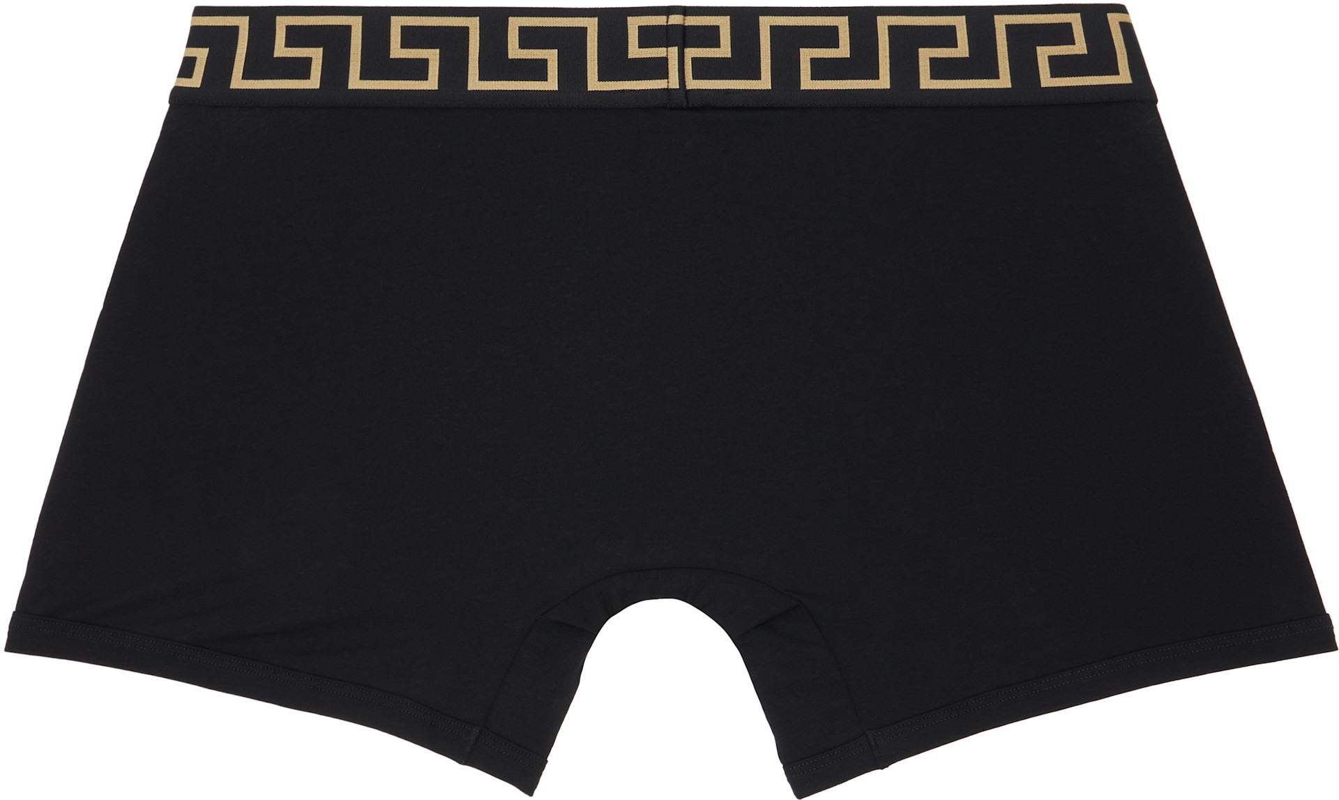 Versace - ブラック グレカ ボーダー ロング ボクサーブリーフ 2枚セット