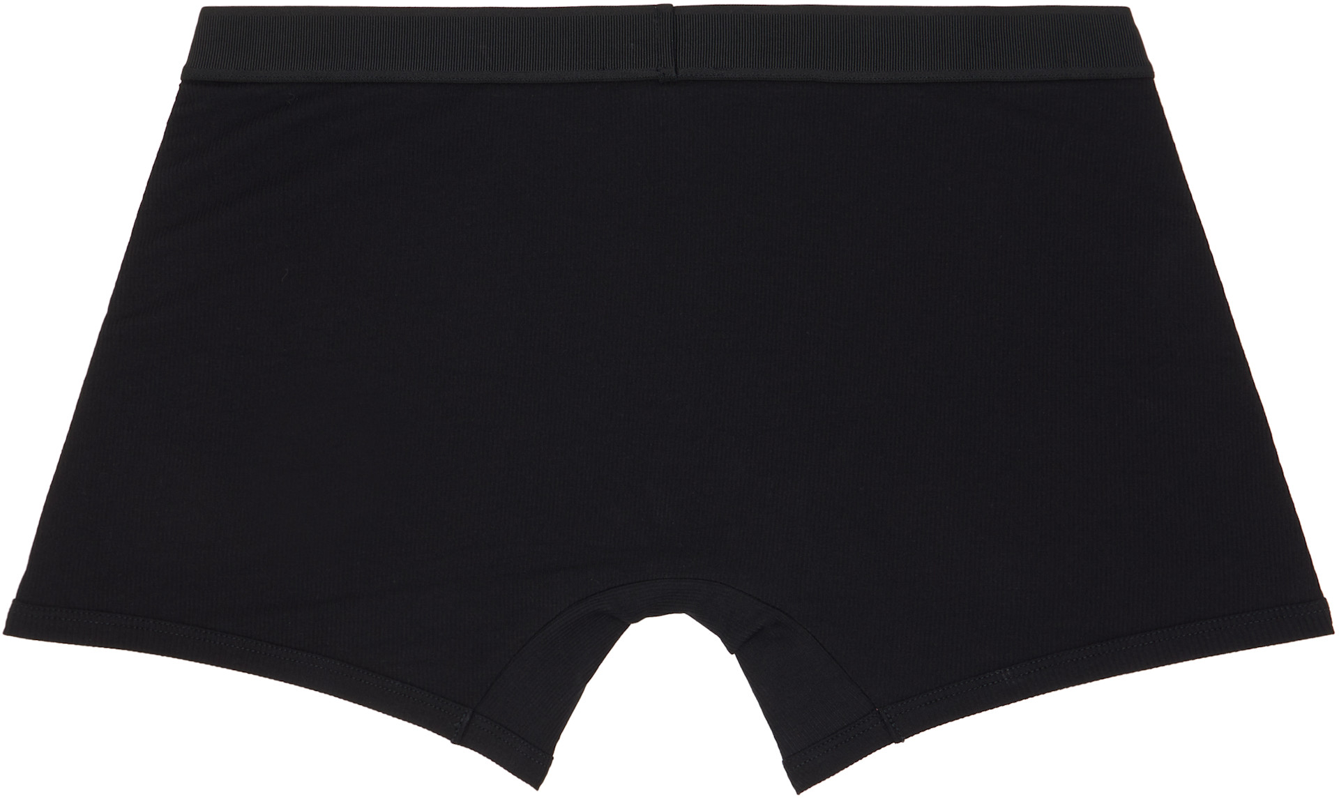 Versace - Black Cotton Ribbed Long Boxer Briefs