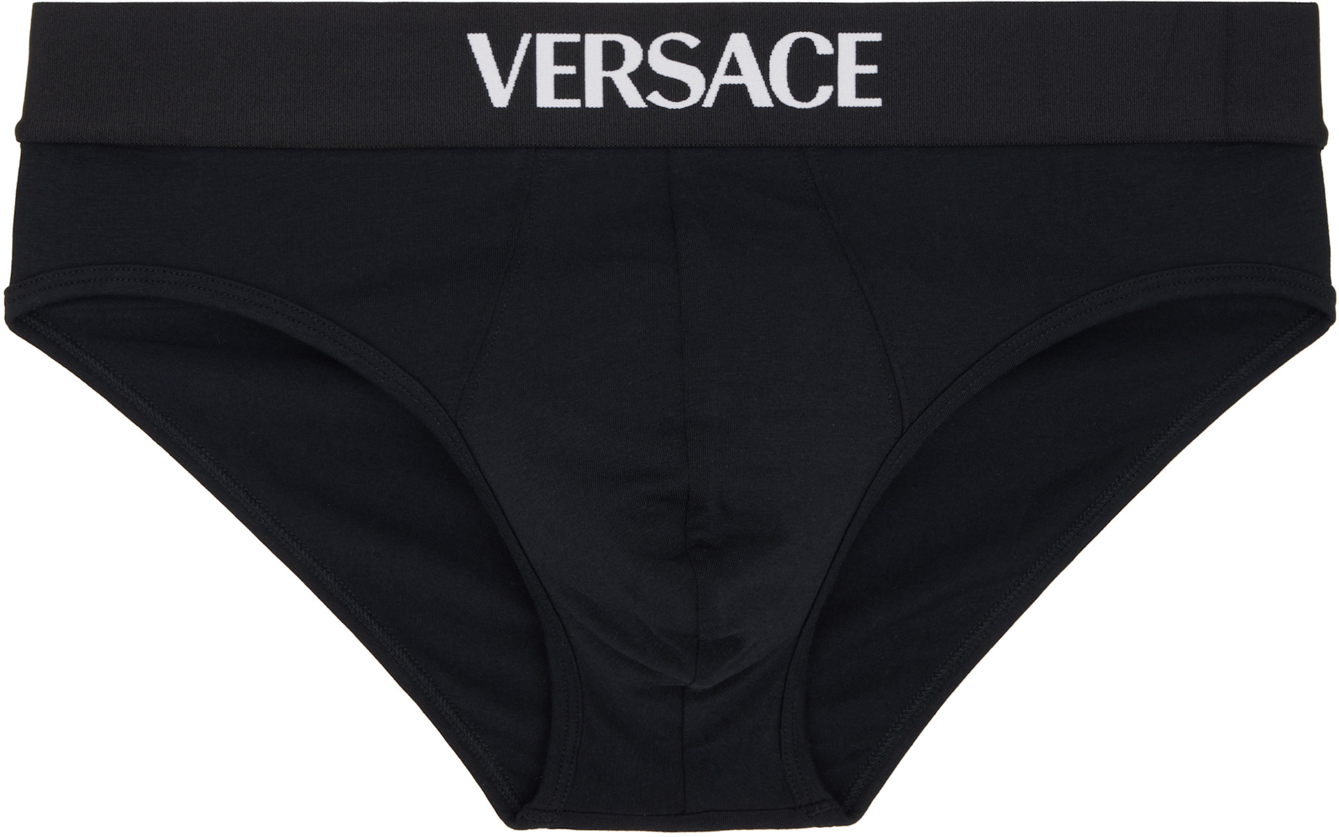 Versace - 블랙 코튼 저지 브리프 세트