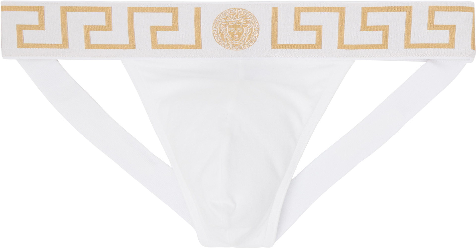 Versace - 화이트 코튼 저지 조크스트랩