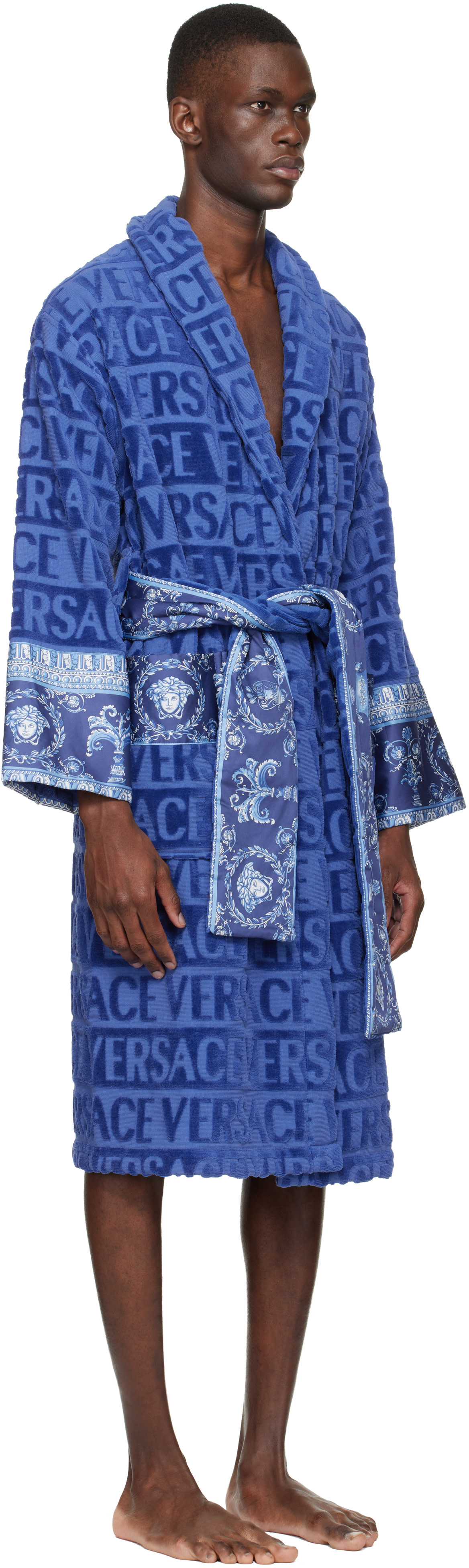 Versace - ブルー 'I Heart Baroque' バスローブ