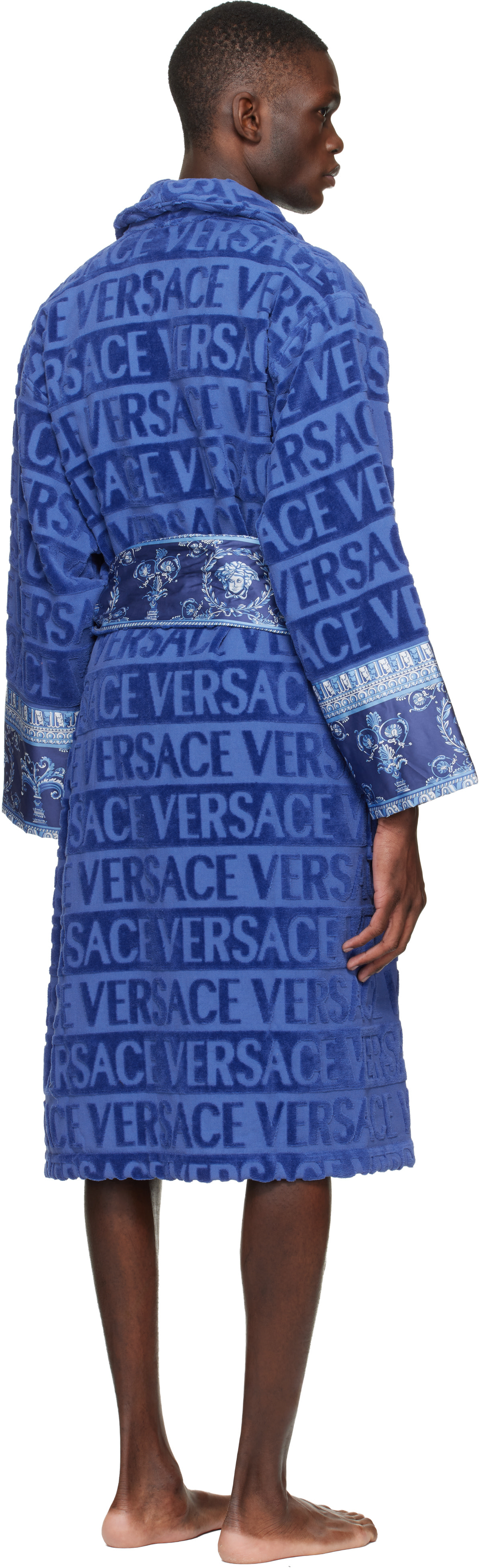 Versace - ブルー 'I Heart Baroque' バスローブ