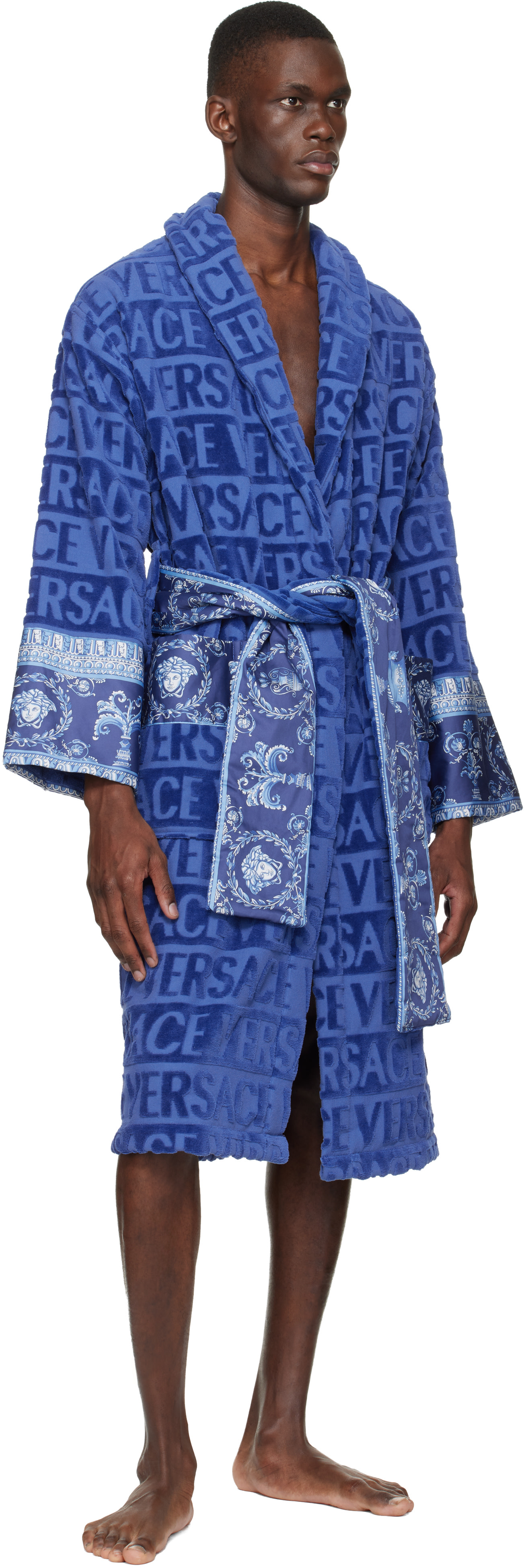 Versace - ブルー 'I Heart Baroque' バスローブ