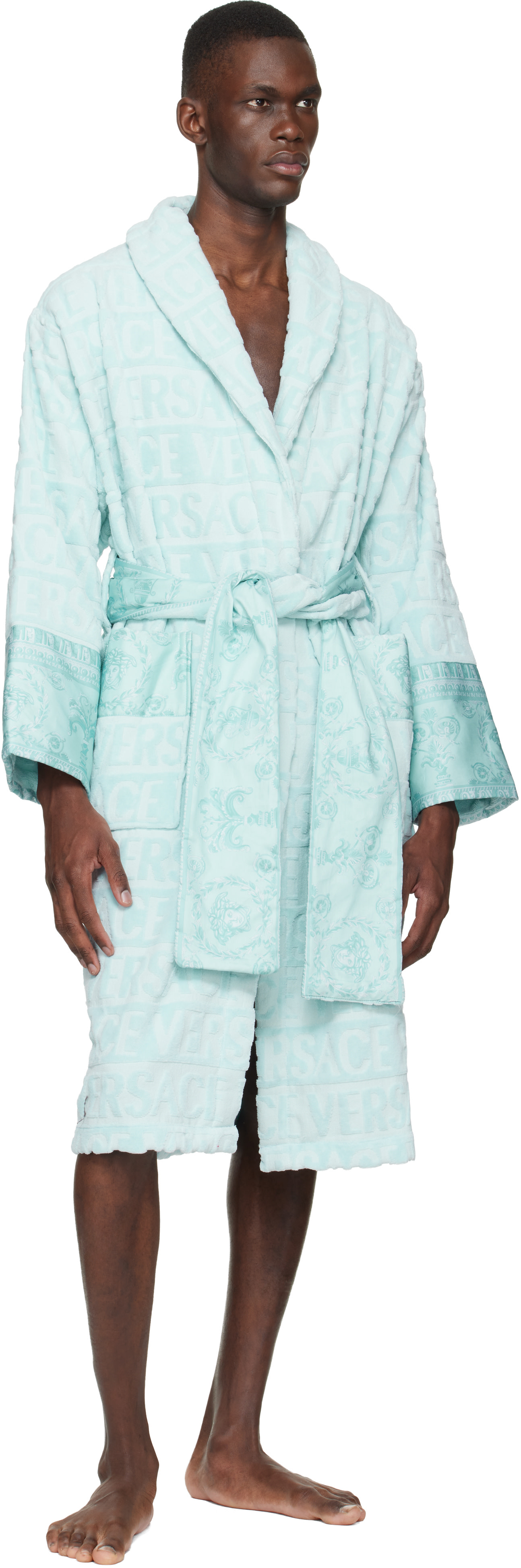 Versace - Blue 'I Heart Baroque' Bathrobe