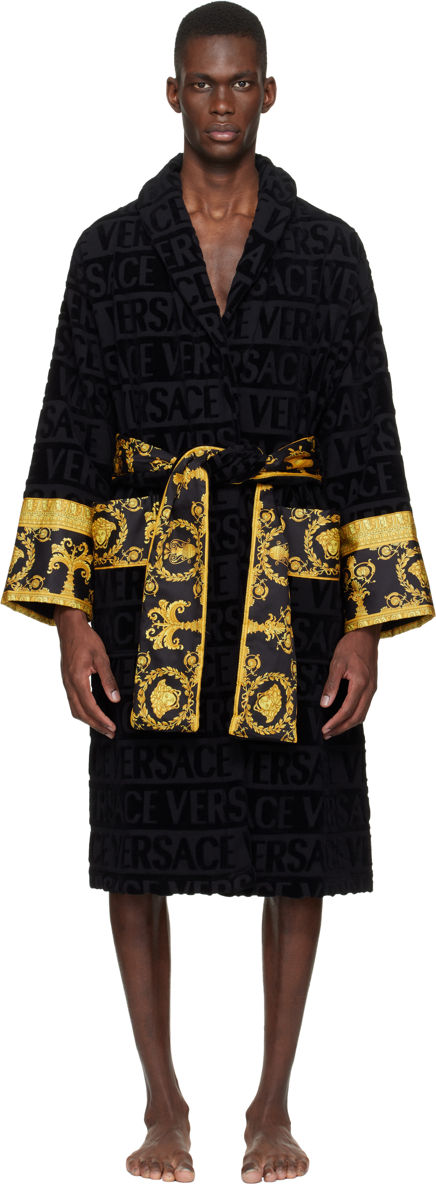 Versace - Black 'I Heart Baroque' Bathrobe