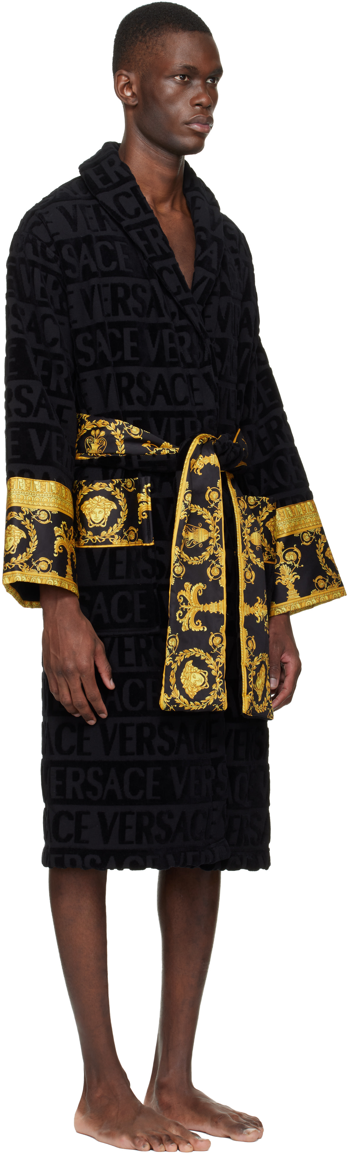Versace - Black 'I Heart Baroque' Bathrobe