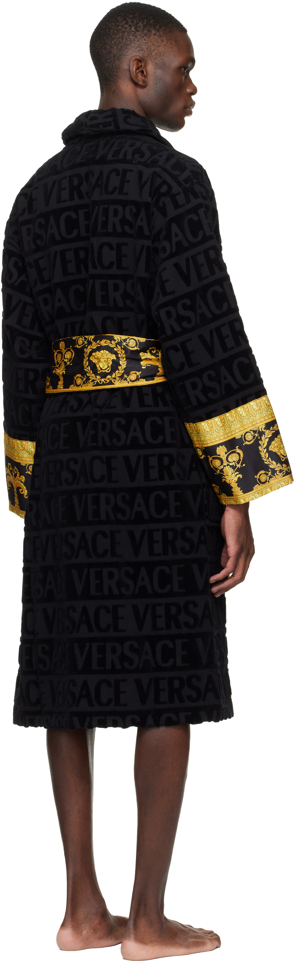 Versace - Black 'I Heart Baroque' Bathrobe
