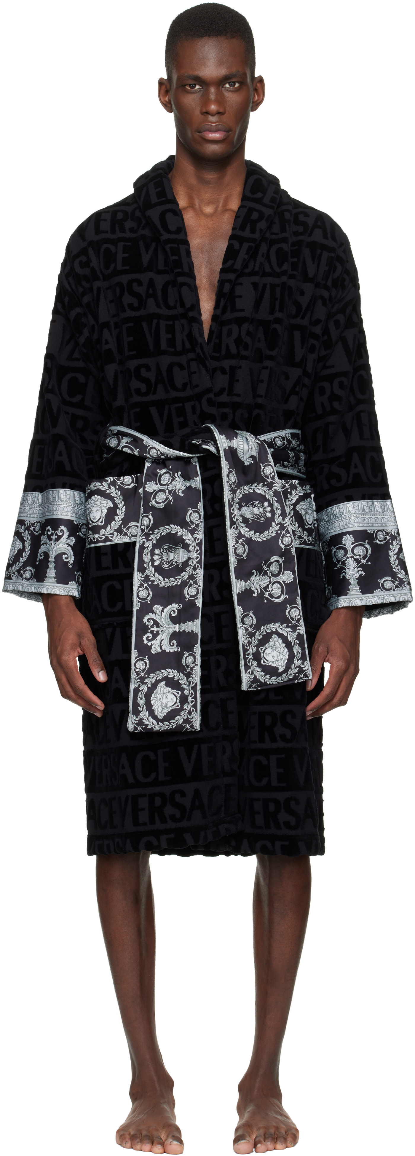 Versace - Black 'I Heart Baroque' Bathrobe