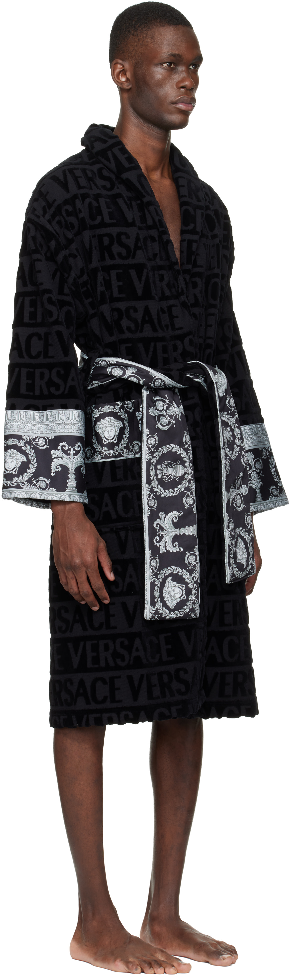 Versace - Black 'I Heart Baroque' Bathrobe