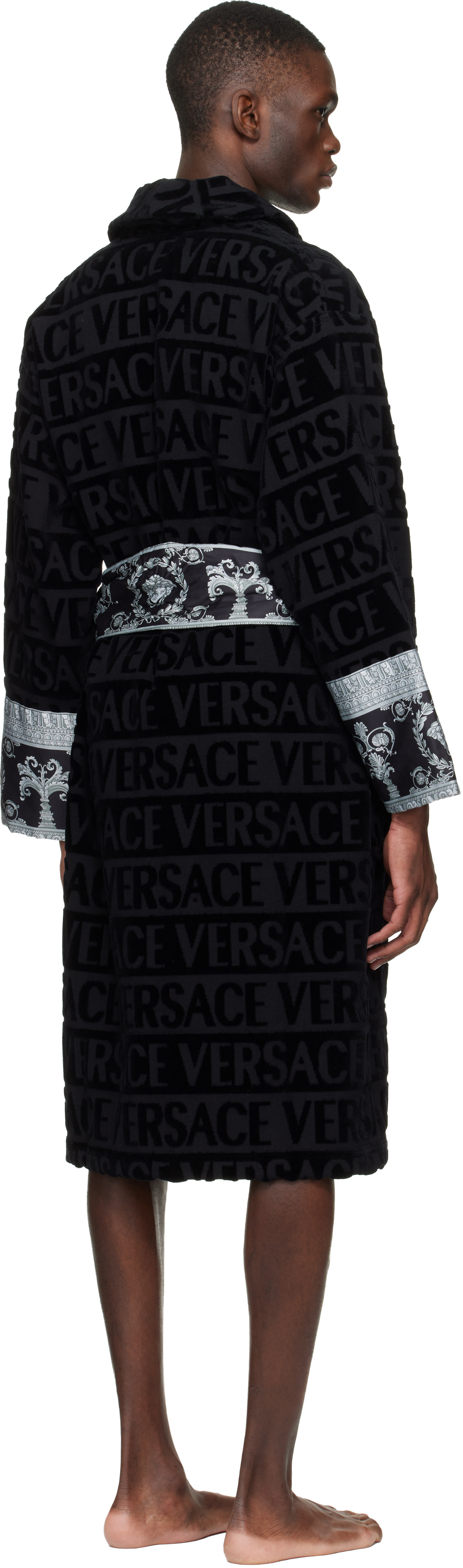 Versace - Black 'I Heart Baroque' Bathrobe