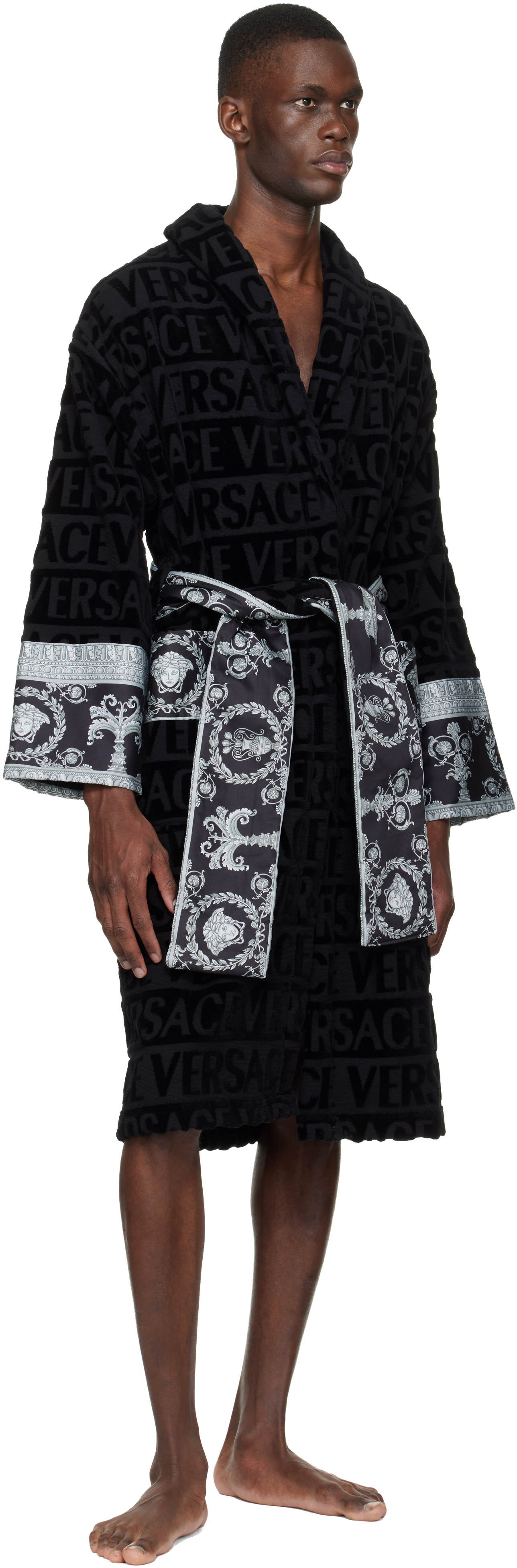 Versace - Black 'I Heart Baroque' Bathrobe