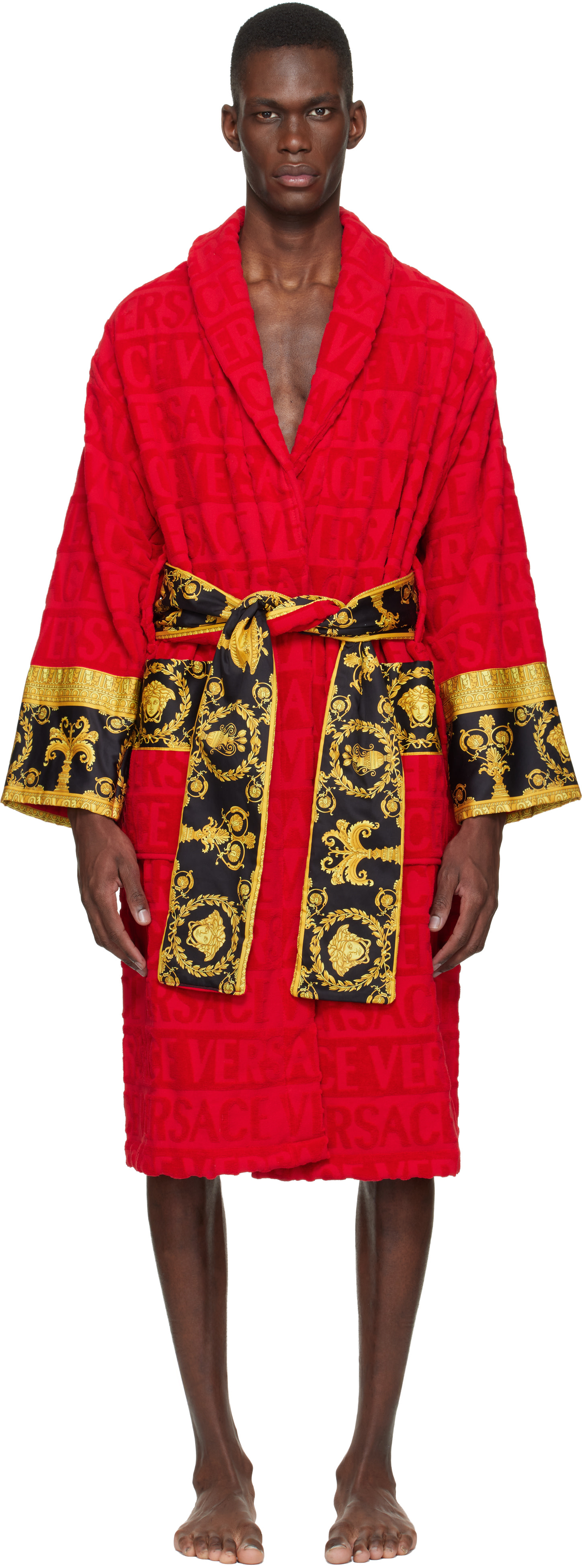 Versace - Red 'I Heart Baroque' Bathrobe