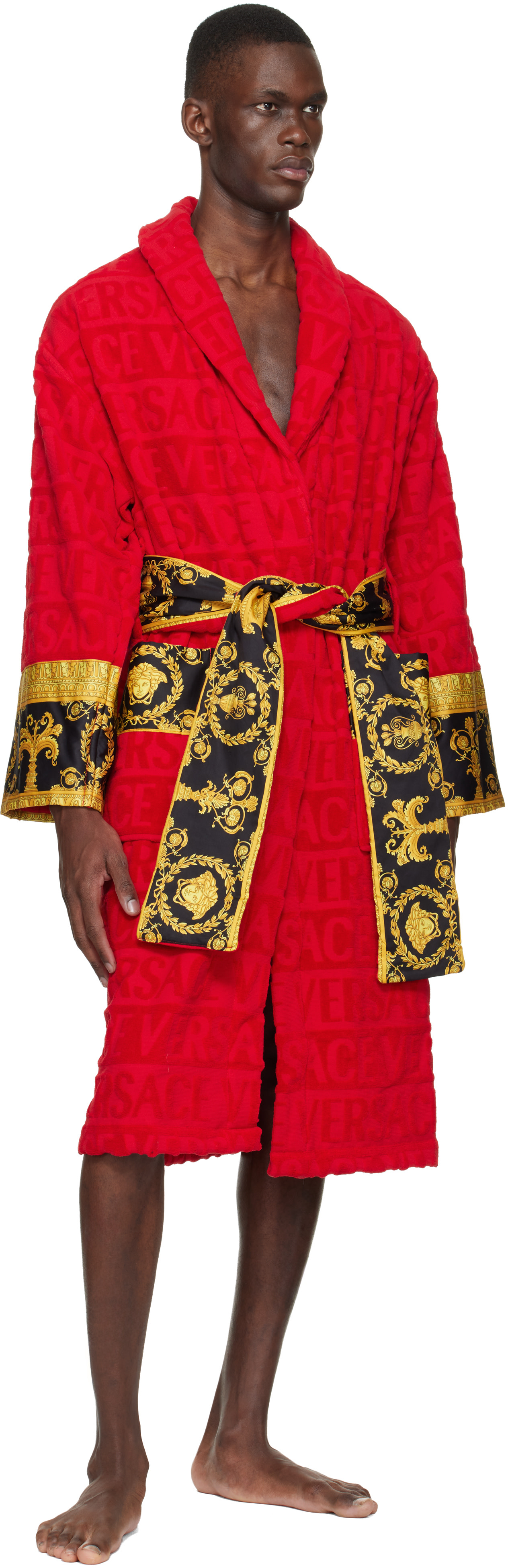 Versace - Red 'I Heart Baroque' Bathrobe