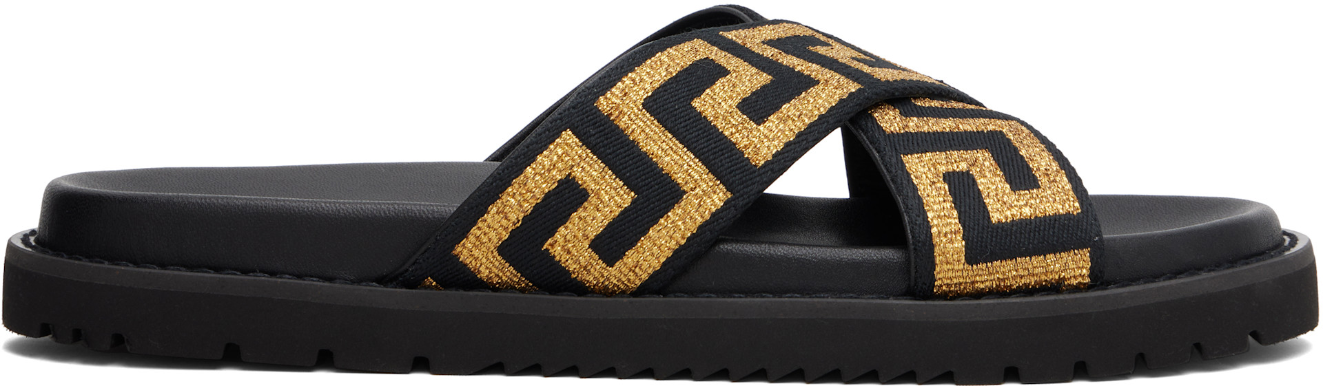 Versace - Black Jacquard Nappa Sandals