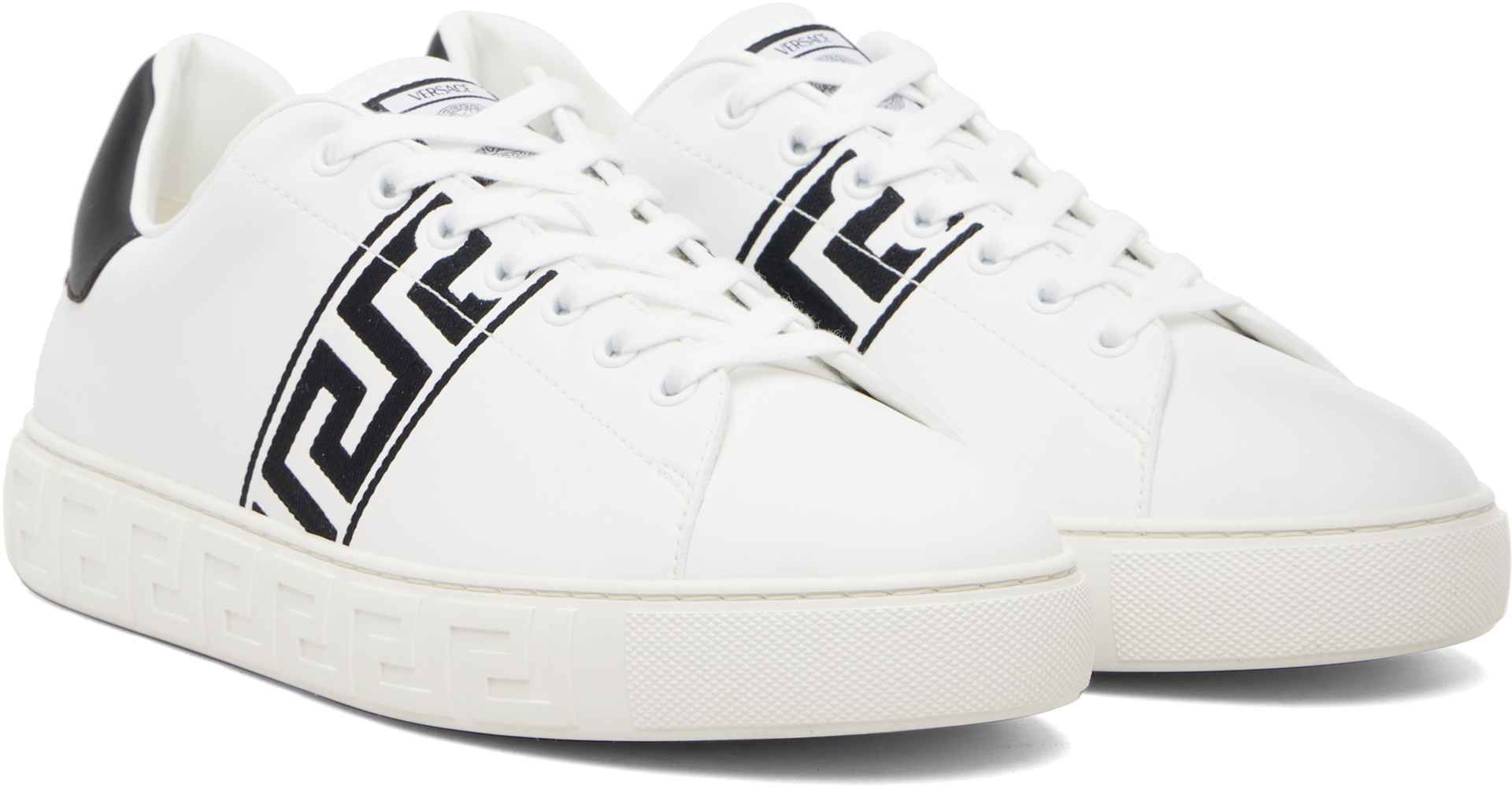 Versace - White Greca Embroidered Nylon Faux-Leather Sneakers