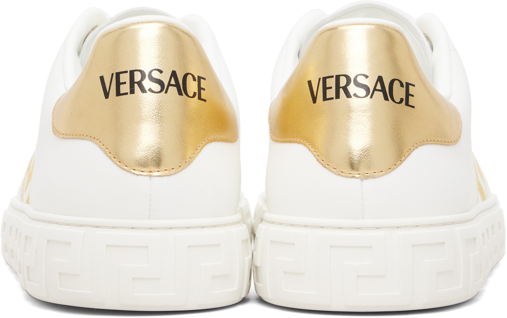 Versace - White Greca Embroidered Nylon Faux-Leather Sneakers