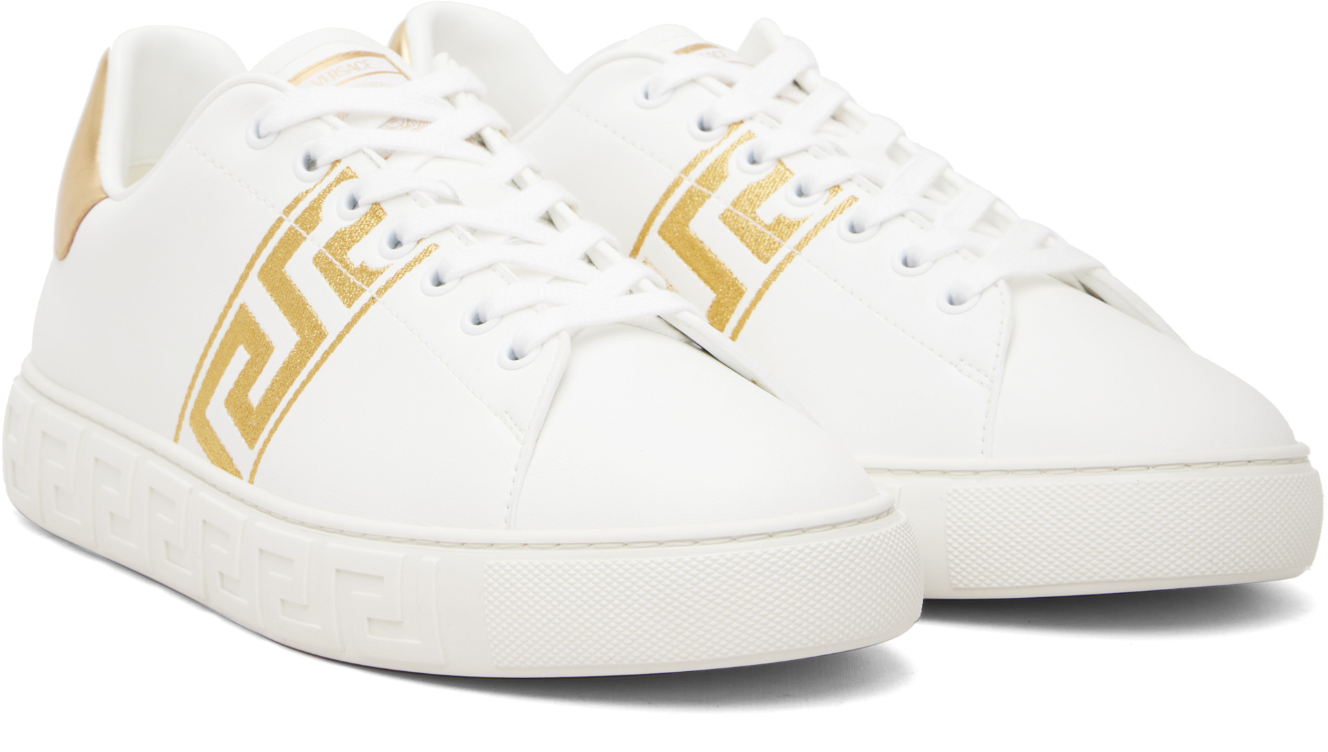 Versace - White Greca Embroidered Nylon Faux-Leather Sneakers