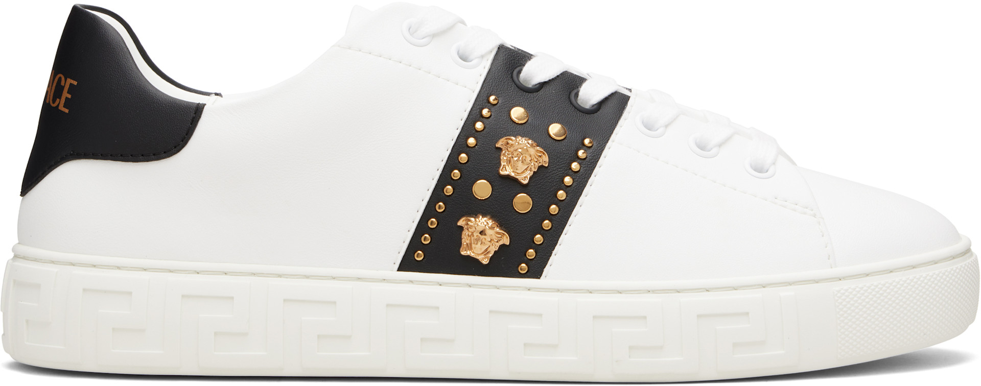 Versace - White Greca Embellished Nylon Faux-Leather Sneakers