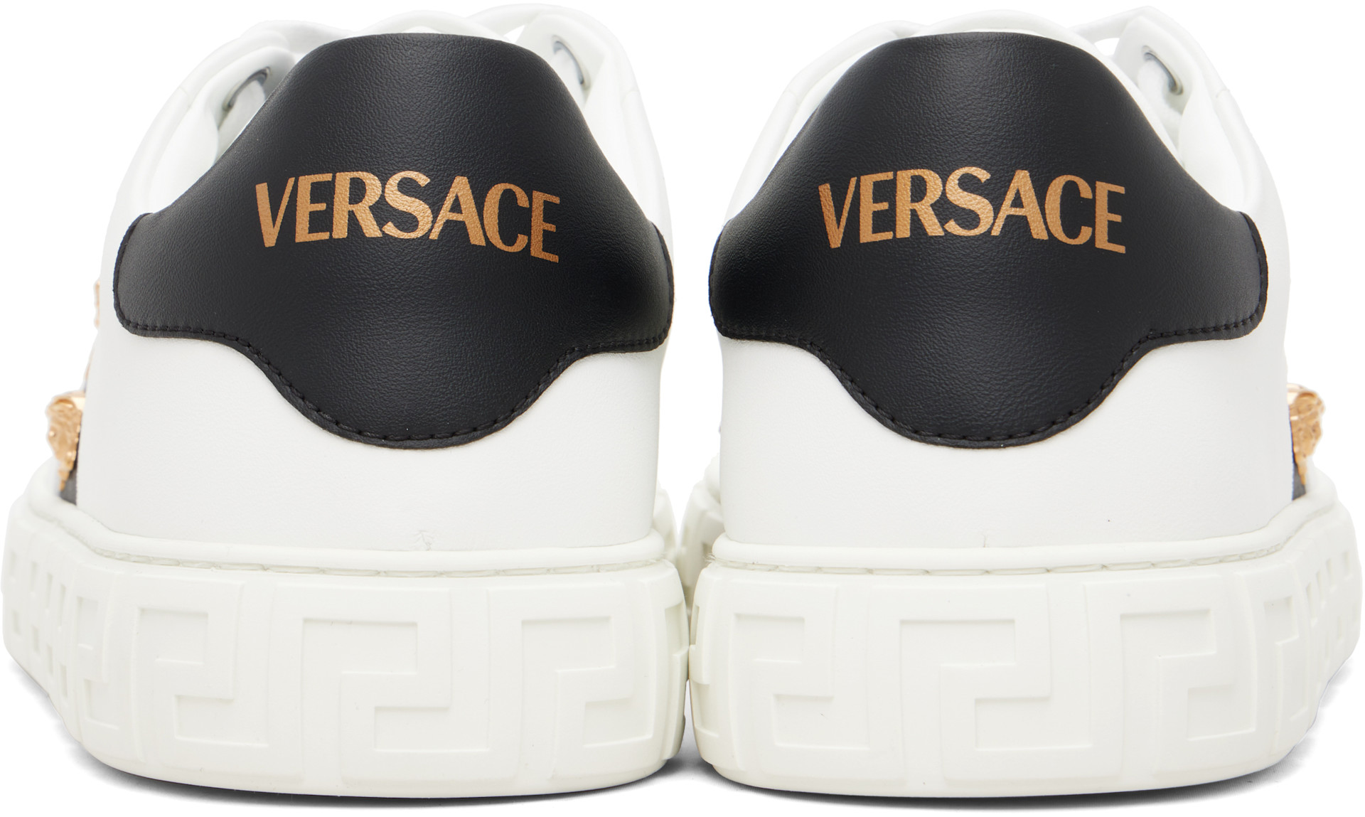 Versace - White Greca Embellished Nylon Faux-Leather Sneakers