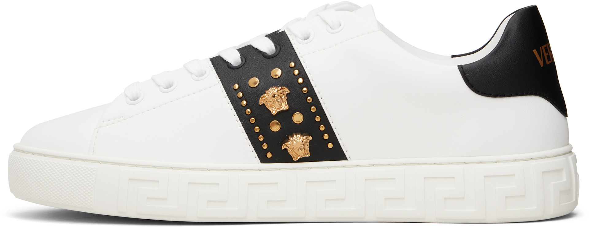 Versace - White Greca Embellished Nylon Faux-Leather Sneakers