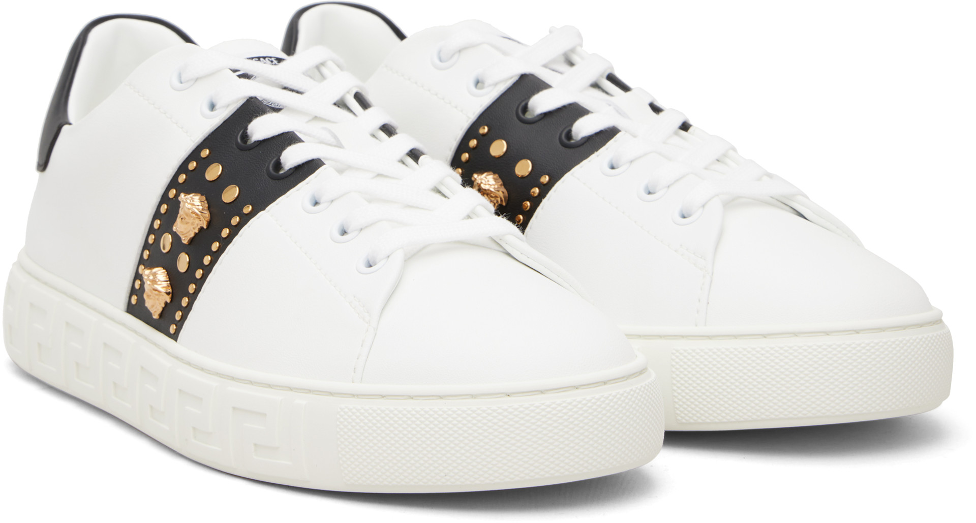 Versace - White Greca Embellished Nylon Faux-Leather Sneakers