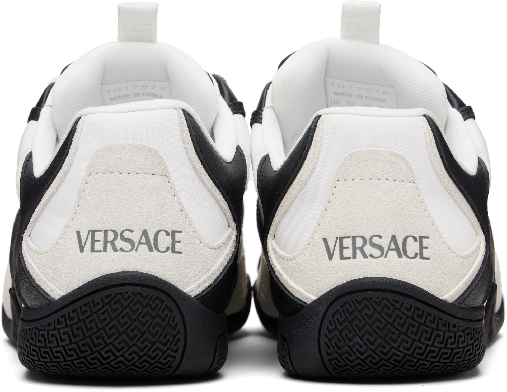 Versace: Black & White Galaxia Leather Sneakers | SSENSE