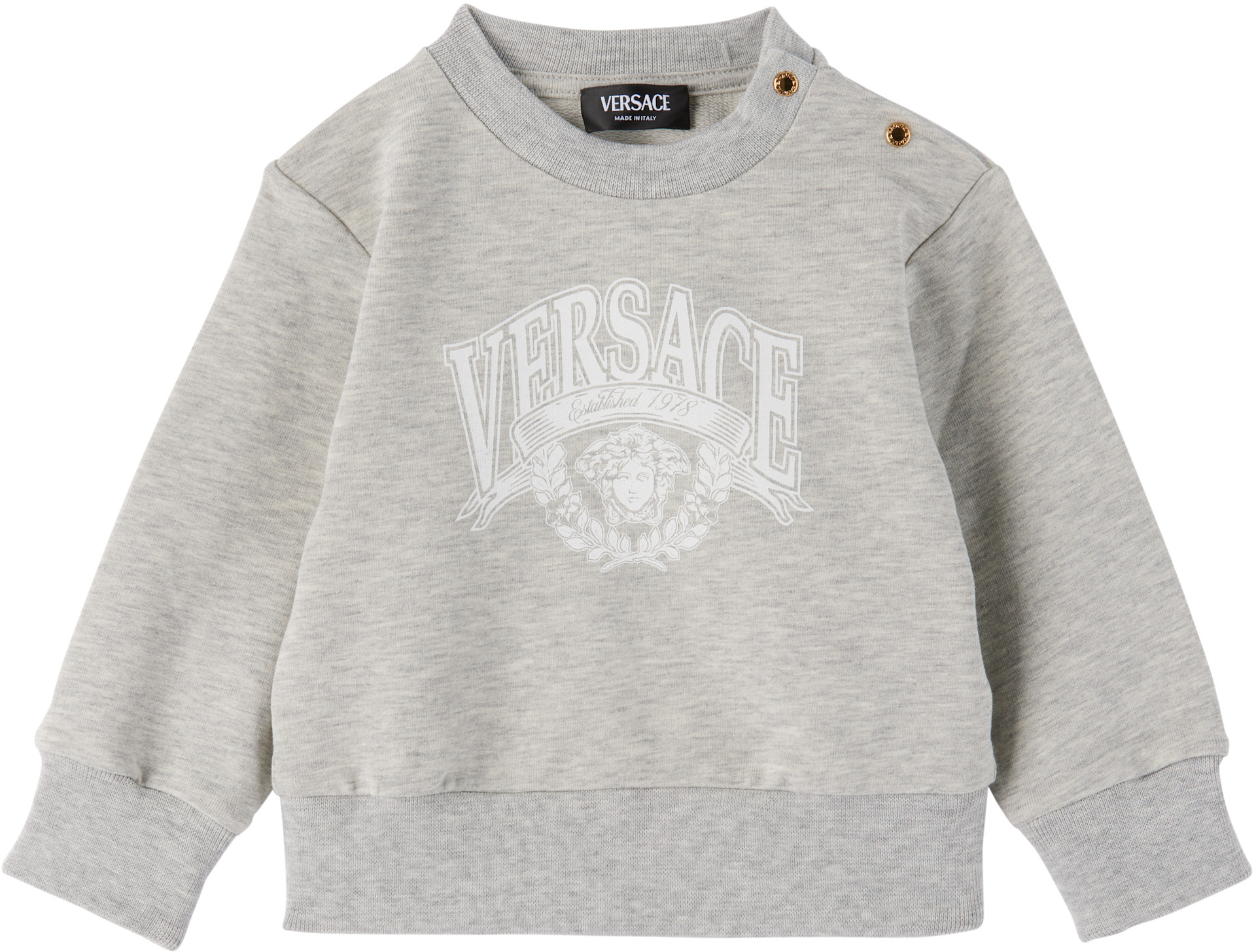 Versace - 베이비 그레이 프린트 코튼 저지 트랙 수트