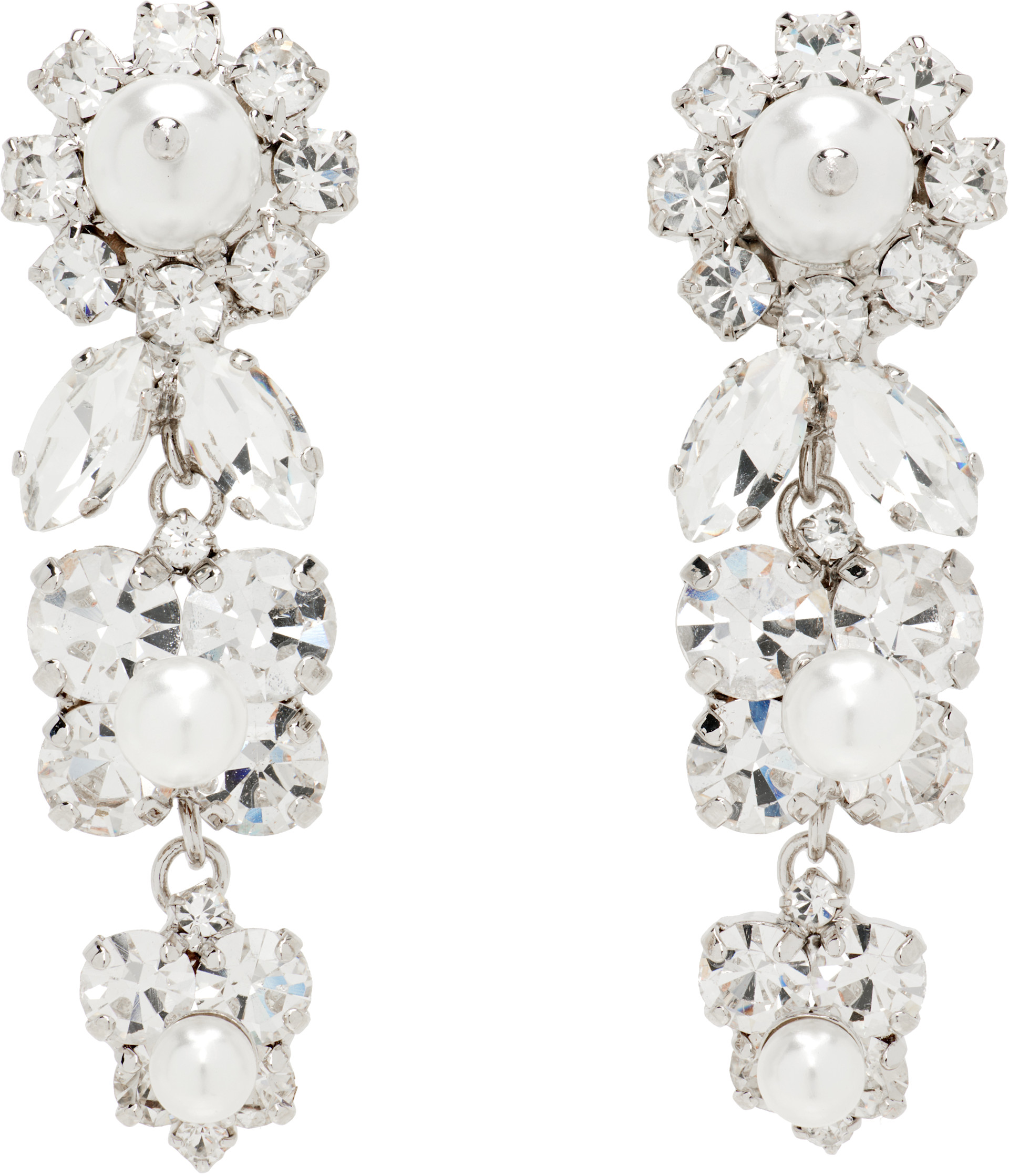 アクセサリー simone rocha daisy leaf cluster earrings Simone Rocha: Daisy Cluster Earrings | SSENSE