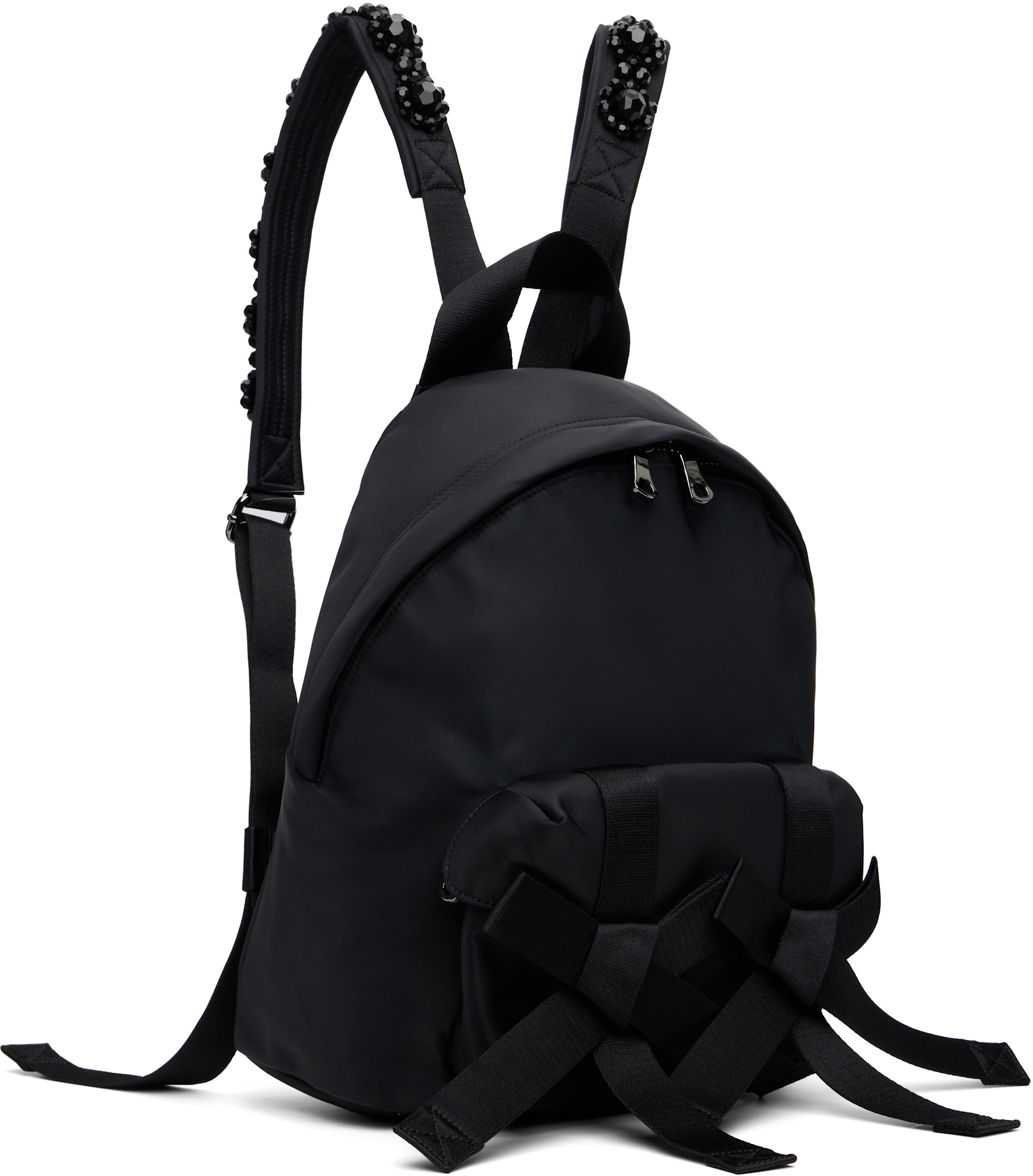 Simone Rocha - ブラック Beaded Utility Bow バックパック