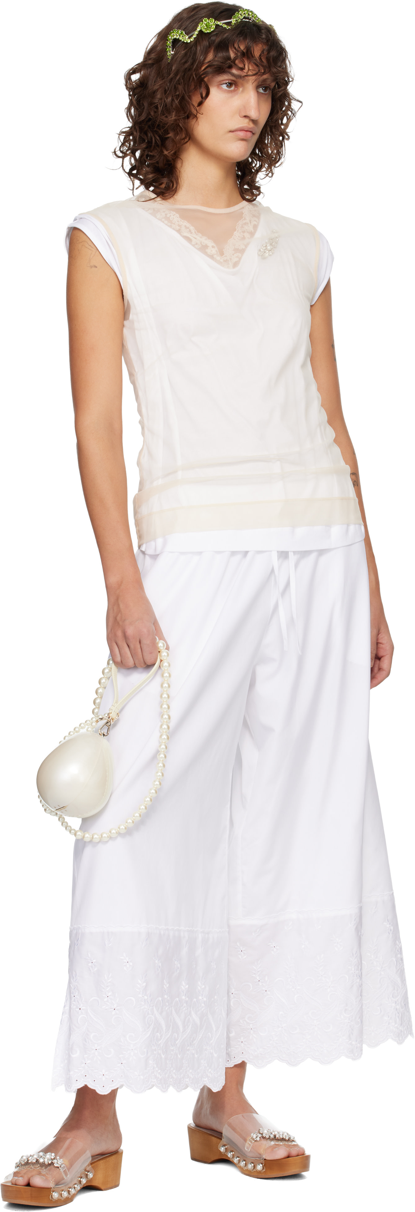 Simone Rocha: Off-White Pearl Egg Bag | SSENSE