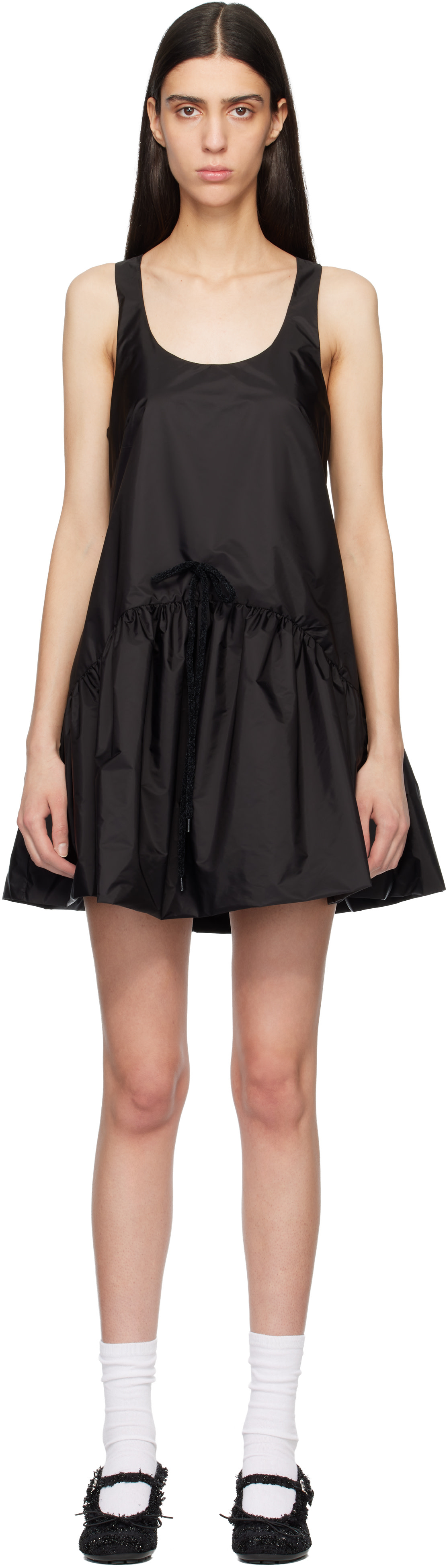 Simone Rocha - Robe courte fuselée noire à basque