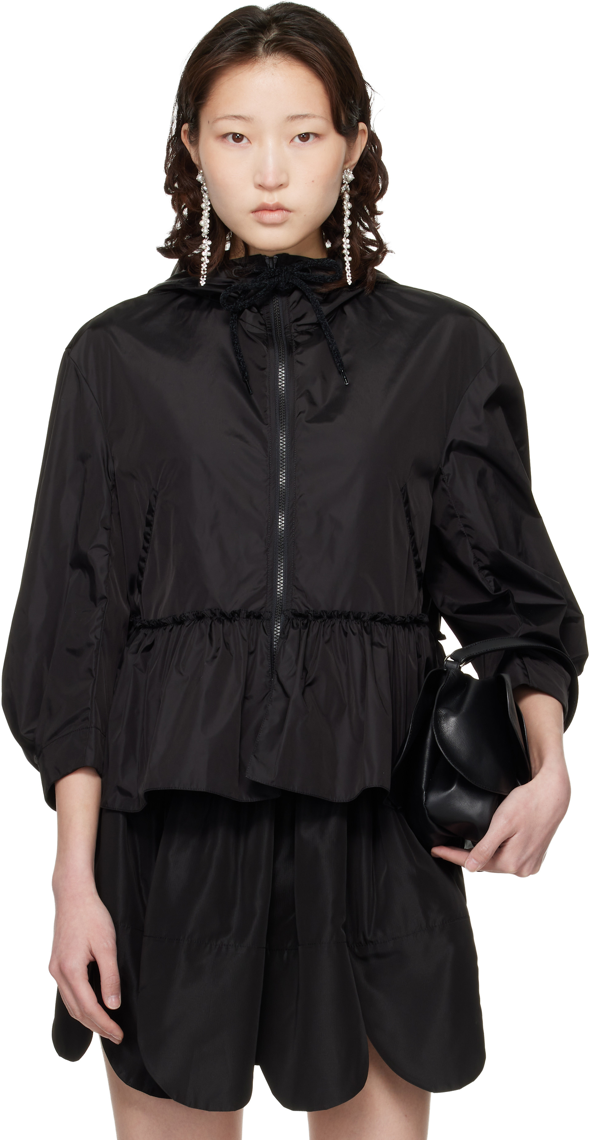 Simone Rocha - ブラック Ruffle Frill ペプラムジャケット