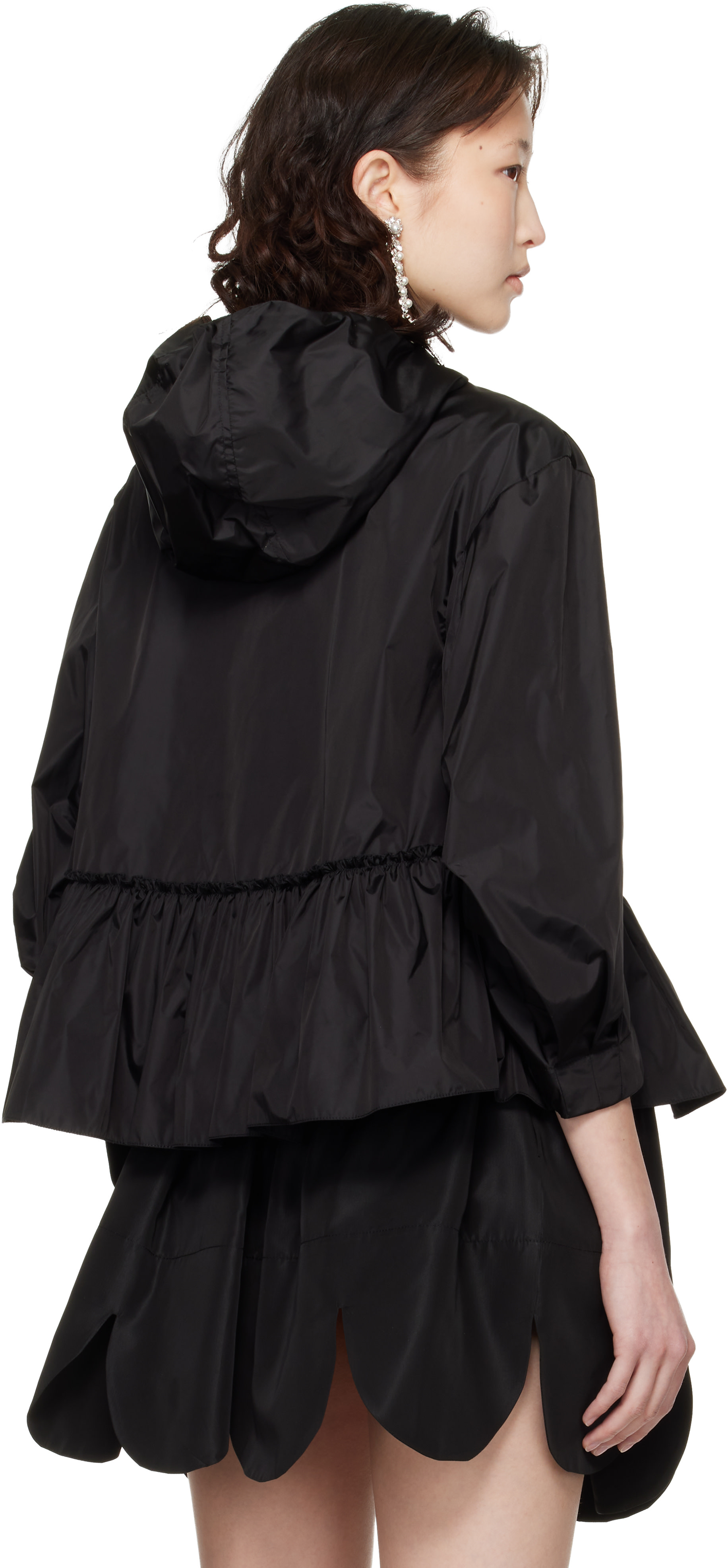 Simone Rocha: ブラック Ruffle Frill ペプラムジャケット | SSENSE 日本