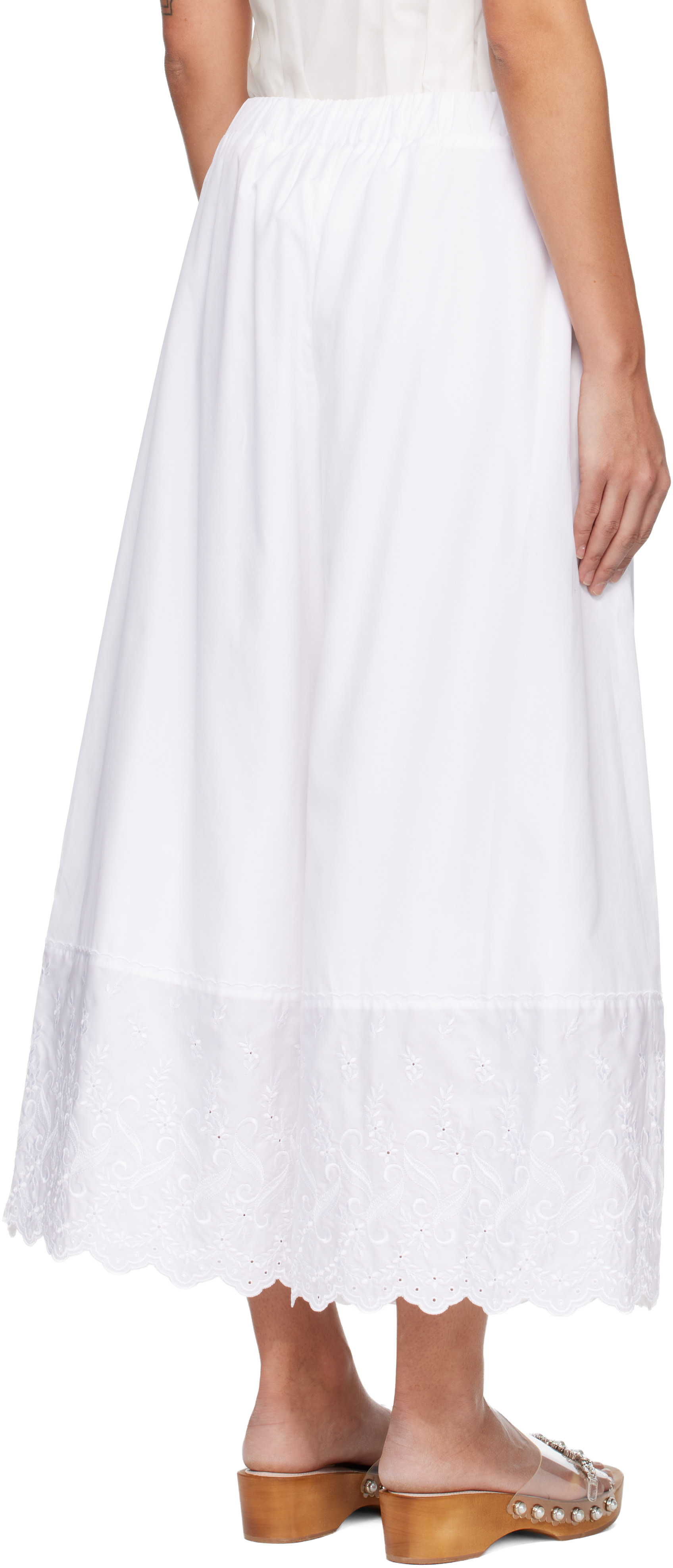 Simone Rocha: White Cropped Trim Easy Trousers | SSENSE