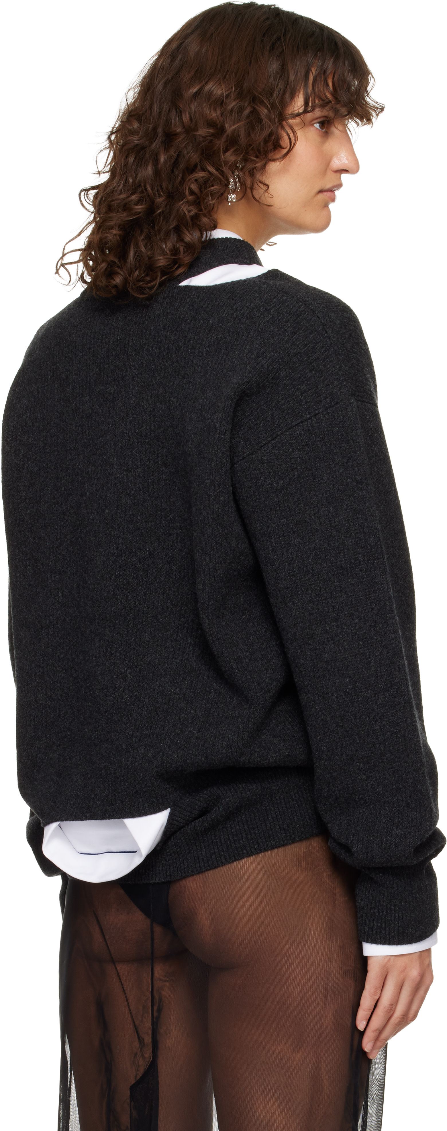 Simone Rocha: Gray Merino Seam Bite Sweater | SSENSE Taiwan