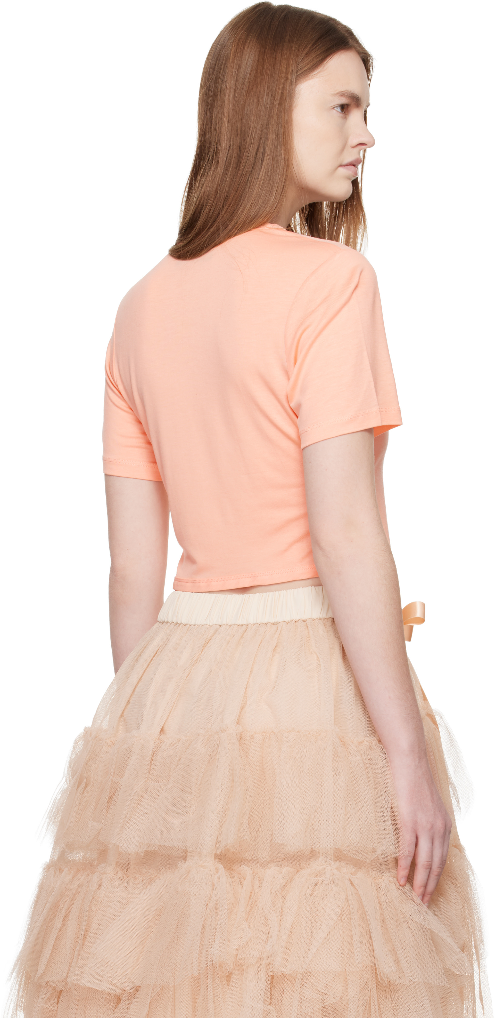 Simone Rocha - T-shirt rose à boucles prolongées