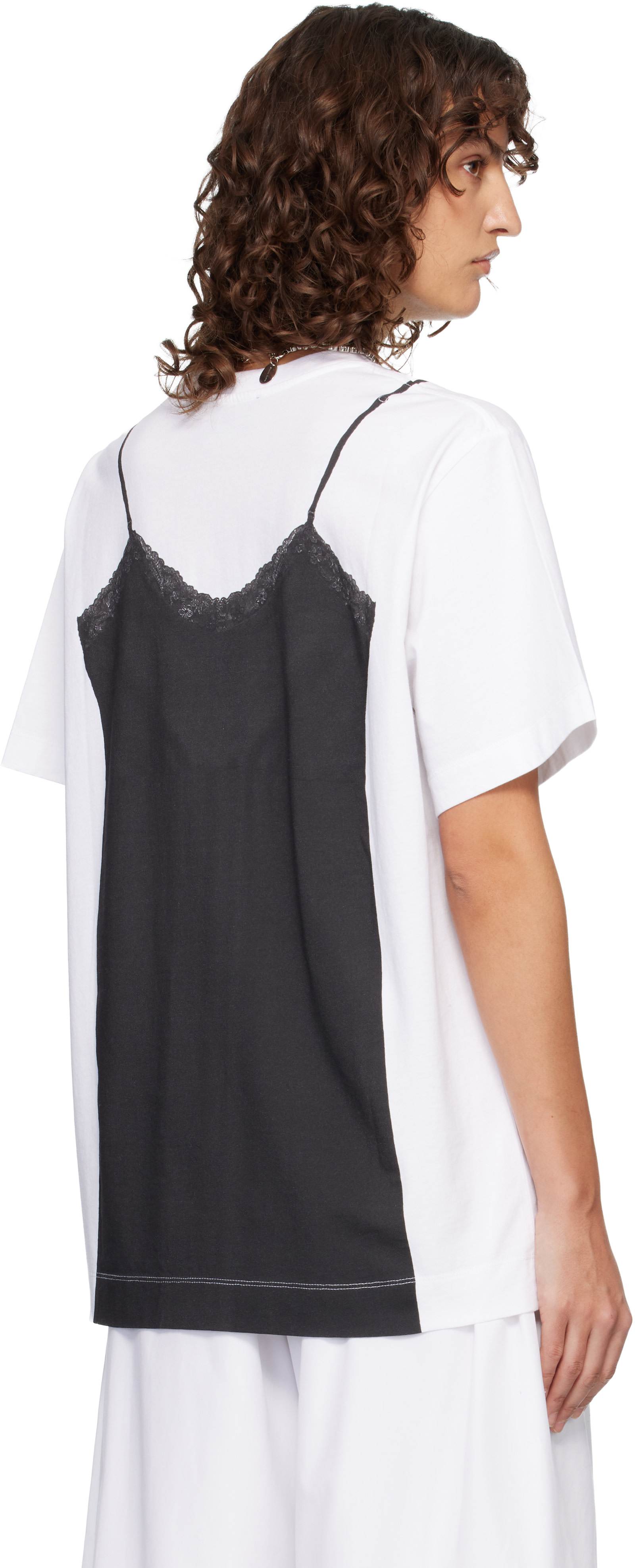 Simone Rocha: ホワイト＆ブラック Bow Sash Slip Dress