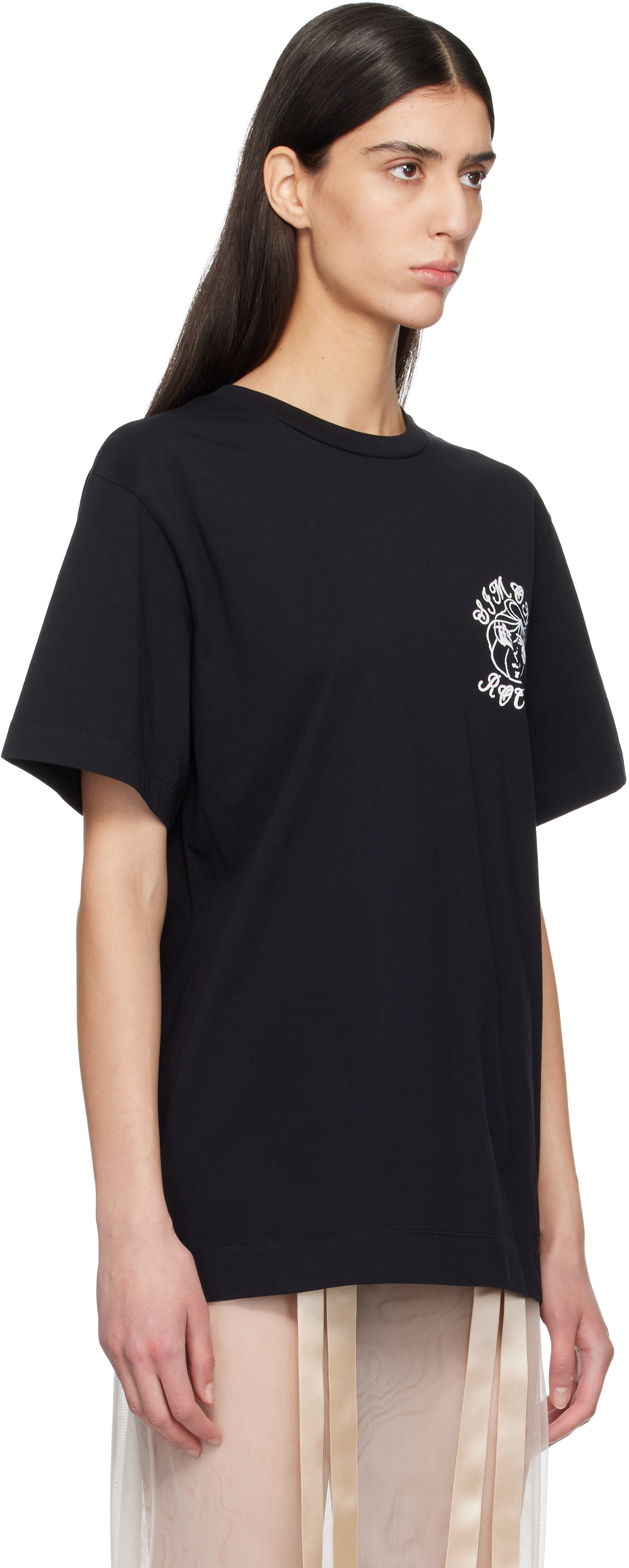 Simone Rocha: Black Dim Sum Logo Print T-shirt | SSENSE