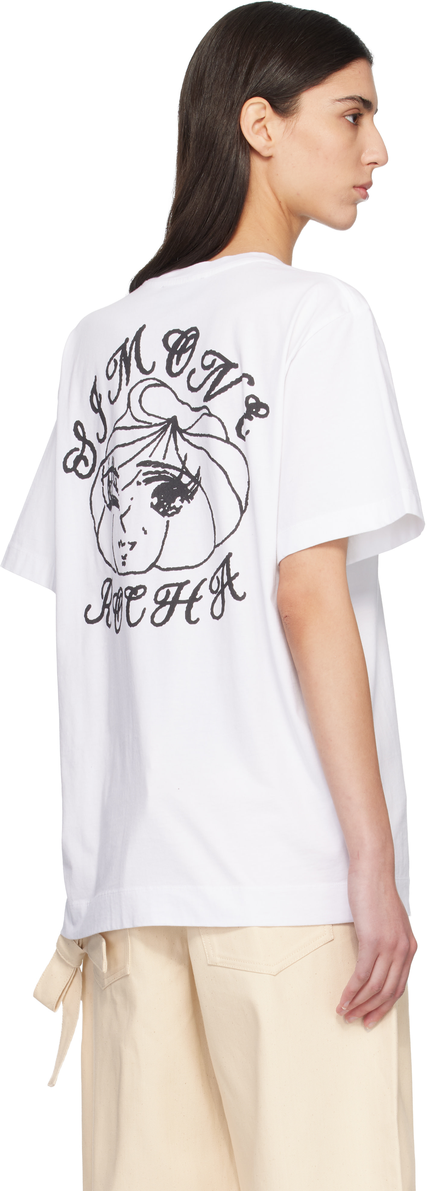 Tシャツ(半袖/袖なし) SIMONE ROCHA T-SHIRT FW22 Simone Rocha White Rose T-Shirt Simone Rocha