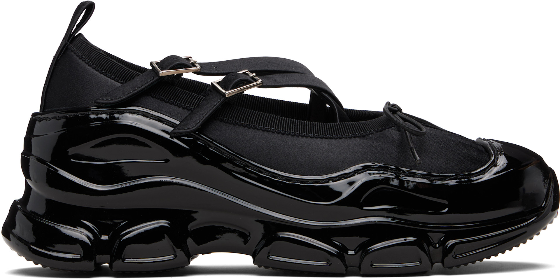 Simone Rocha - Baskets de style ballerine noires à semelle crantée