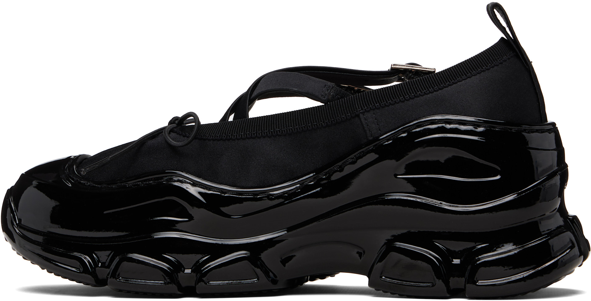Simone Rocha - Baskets de style ballerine noires à semelle crantée
