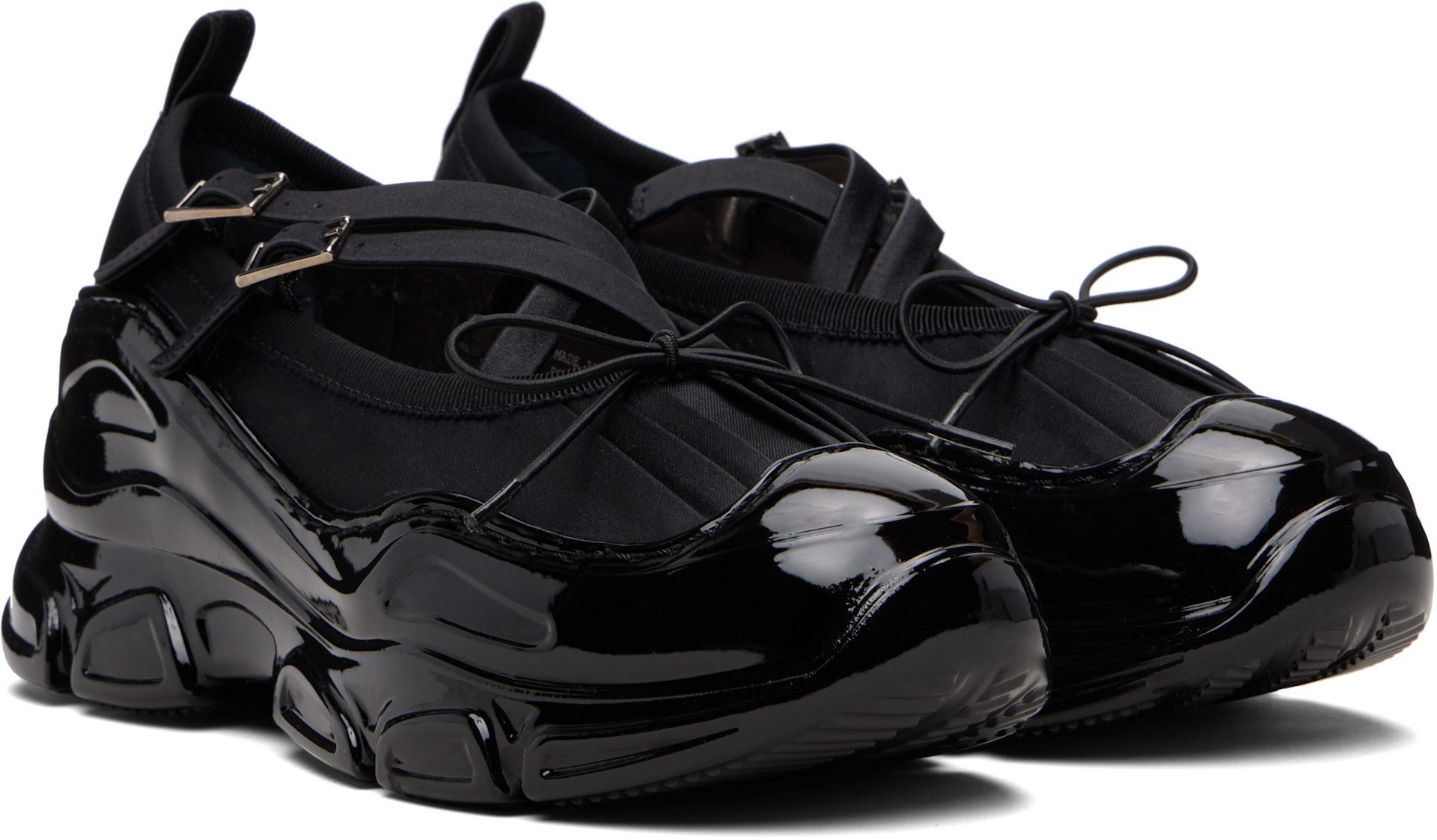 Simone Rocha - Baskets de style ballerine noires à semelle crantée