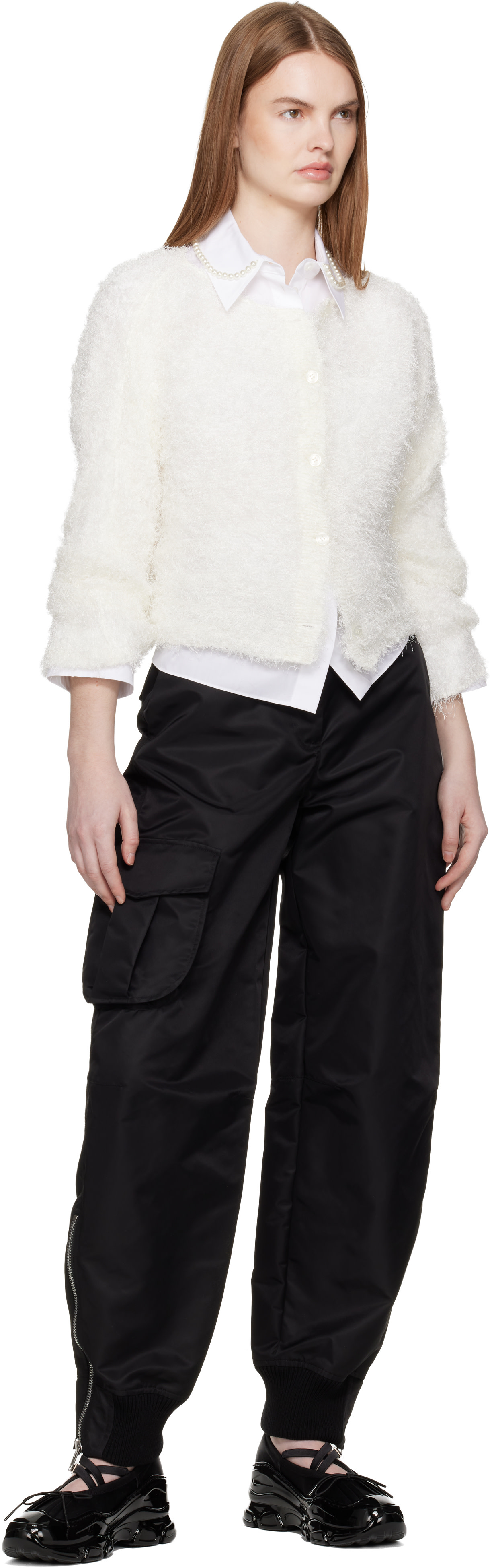 Simone Rocha - Baskets de style ballerine noires à semelle crantée