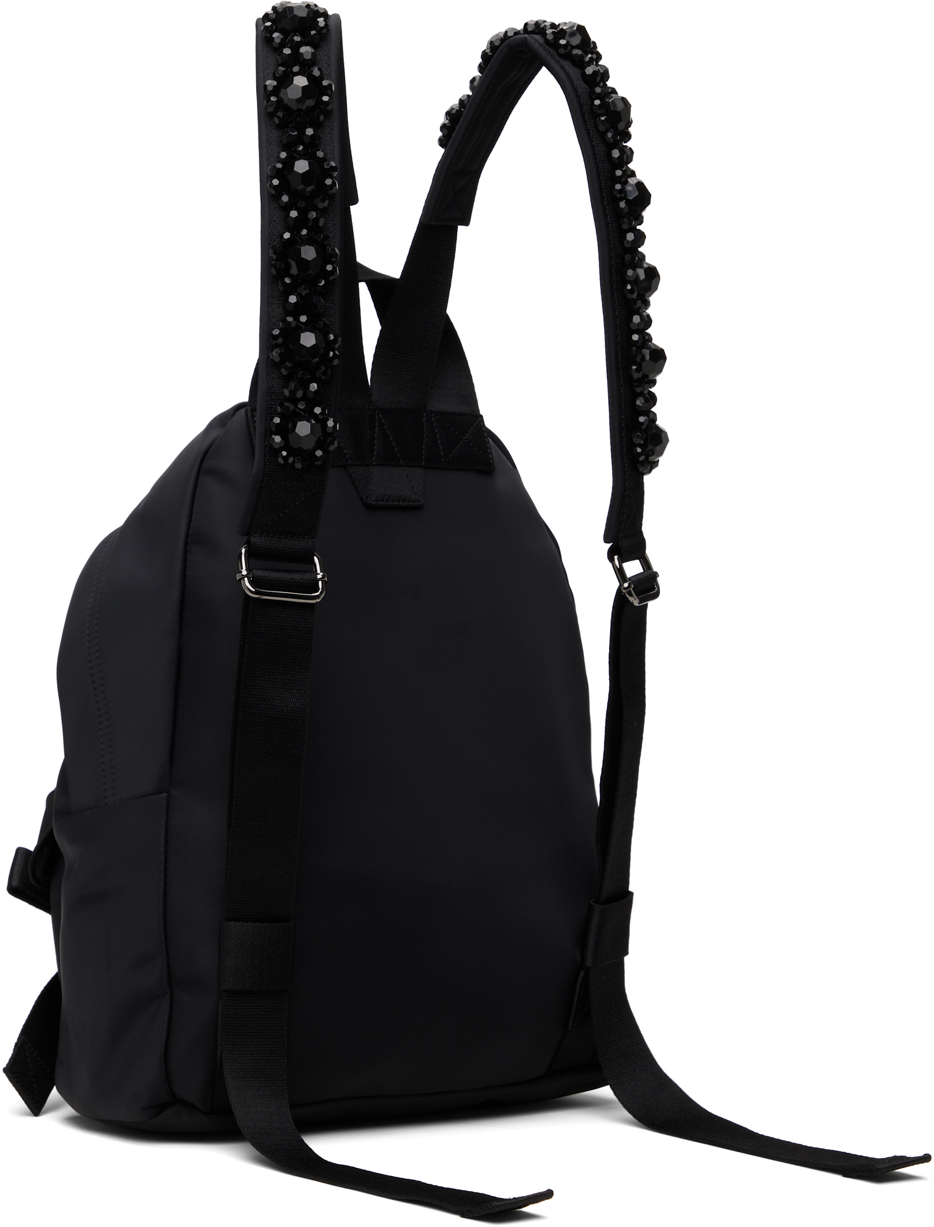 Simone Rocha - Black Beaded Utility Bow Backpack