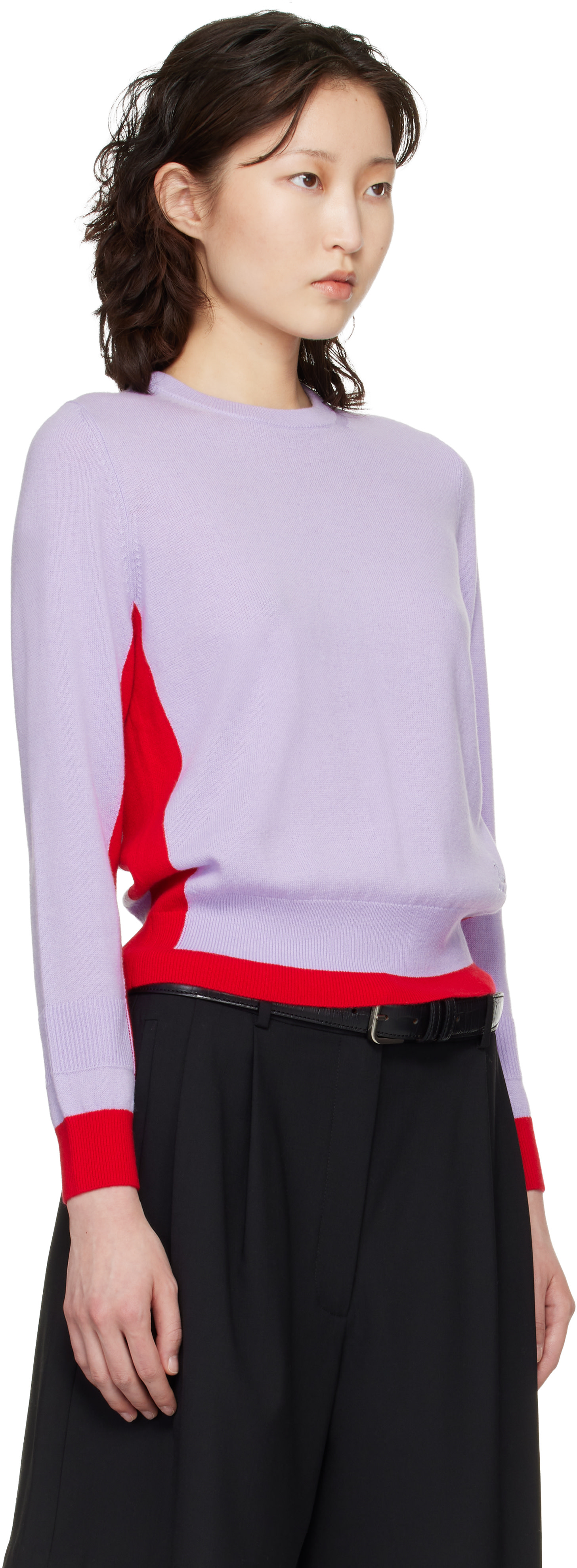 B.B. Wallace - Pull Hockney mauve et rouge