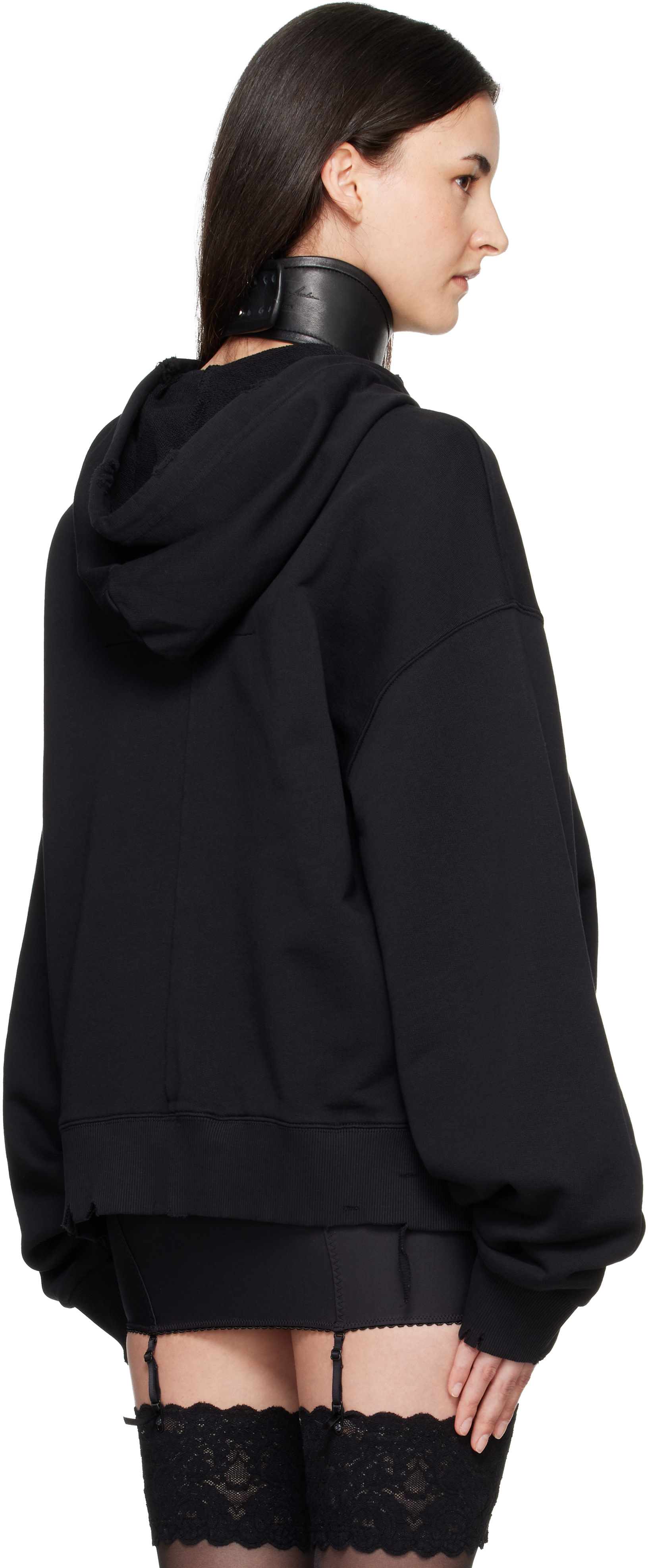 MATIÈRES FÉCALES - Pull à capuche 'Never Conform' noir